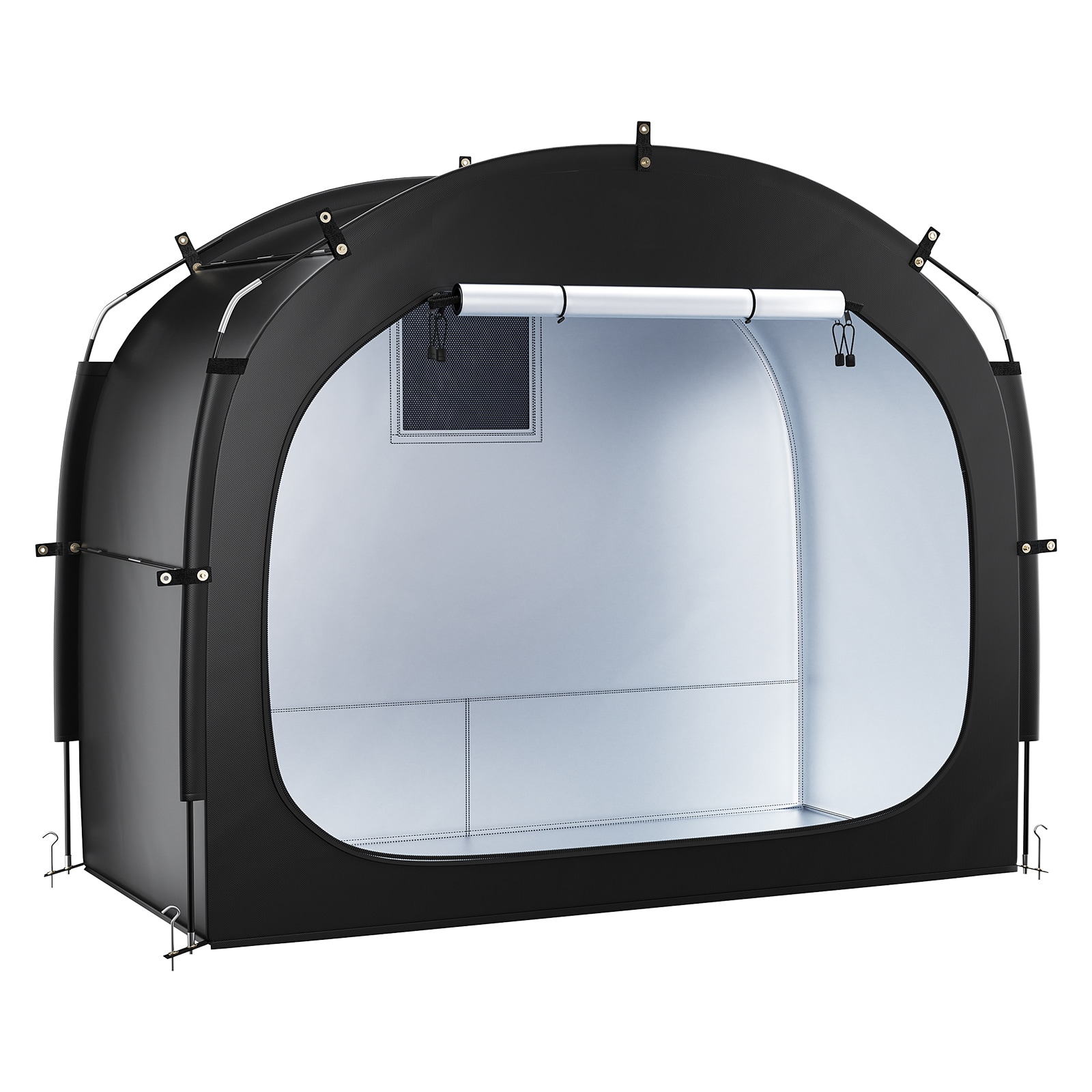 VEVOR Bike Storage Tent 3 to 4 Bikes Outdoor Spacious Bike Storage Tent with Ventilated Window Waterproof Easy-to-Install Bike Tent with High Strength Fiberglass and Dual Zippers Fit for Bicycle