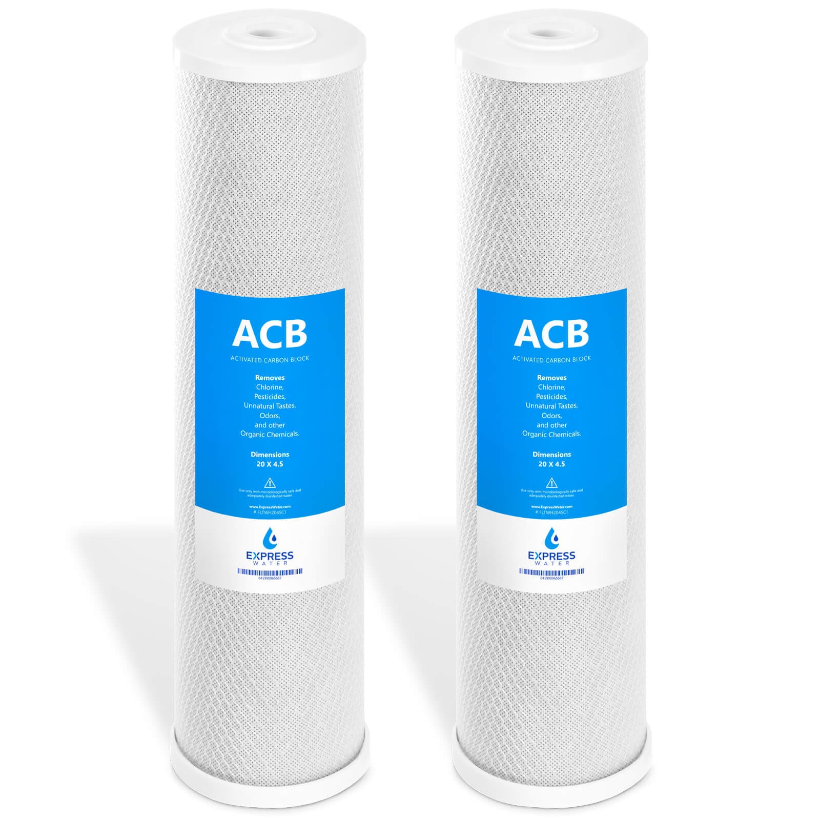 Express Water 4-Pack Activated Carbon Block Replacement Filters