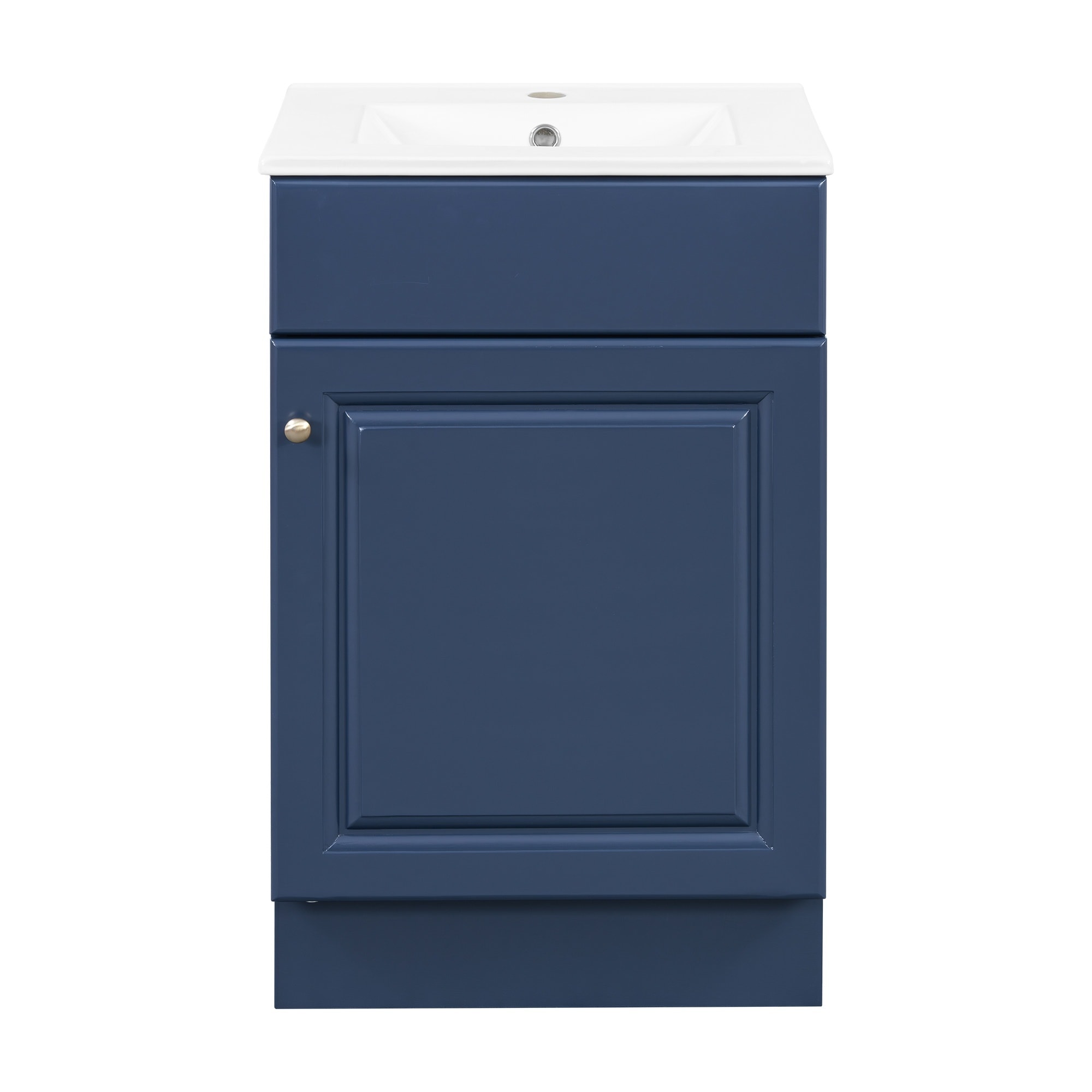 LIVACA 20 inch Blue MDF Painted Finish Bathroom Vanity with Sink with Soft Close Door and Adjustable Shelf
