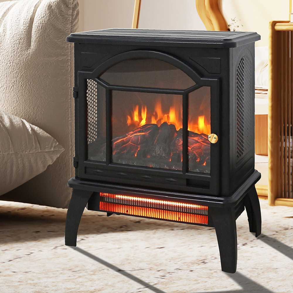 Sunrinx MG63-8-GSD 17.52-Inches W Antique Black Free standing Infrared quartz Corner or flat wall Electric Fireplace with Remote Control Included