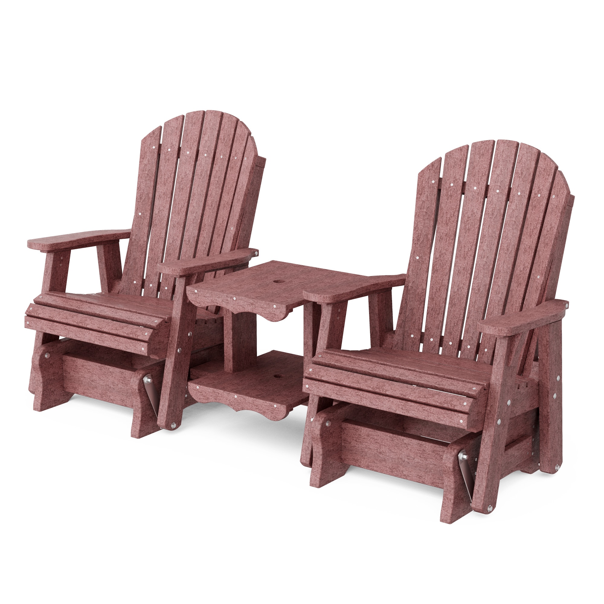 Wildridge LCC-108-CW Heritage Rock-A-Tee 2 -person Cherrywood HDPE Outdoor Glider