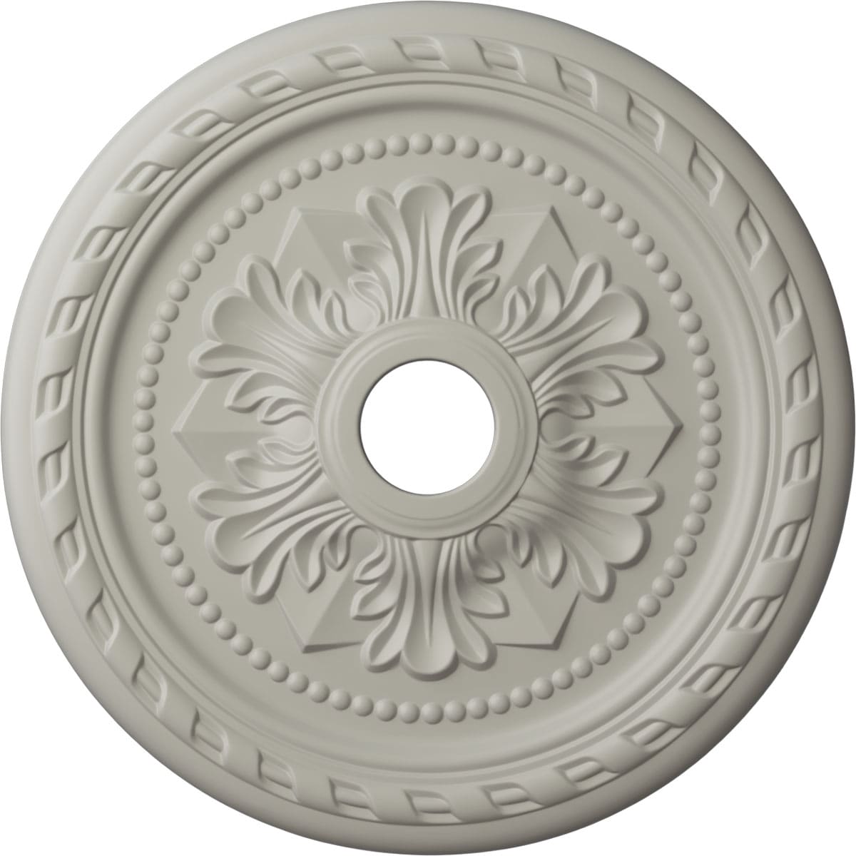 Ekena Millwork CM23PMPCF Palmetto 23.625-in W x 23.625-in L Painted Pot Of Cream Polyurethane Whole Ceiling Medallion