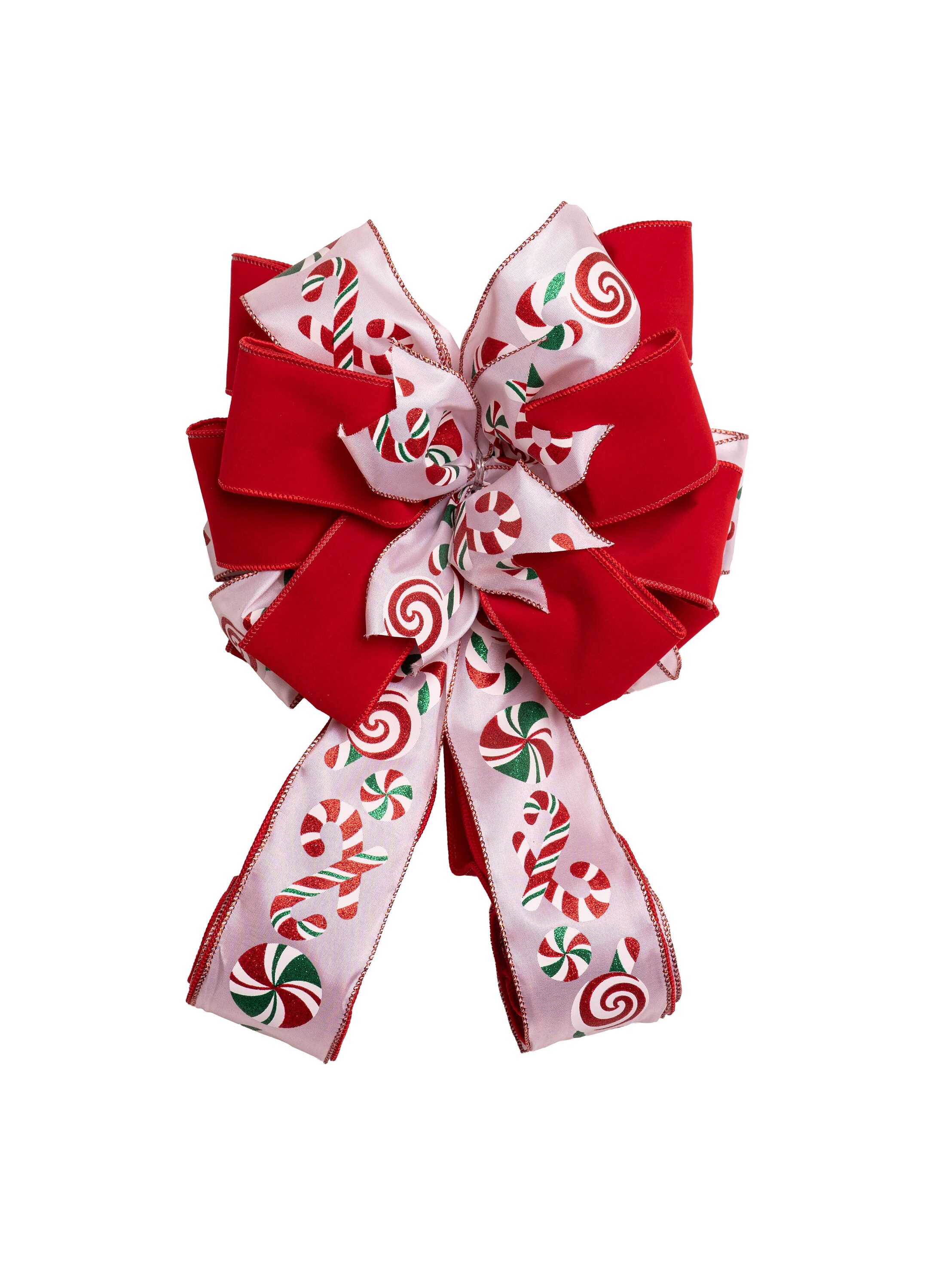 Holiday Living 40-in Red Candy Christmas Tree Topper Bow