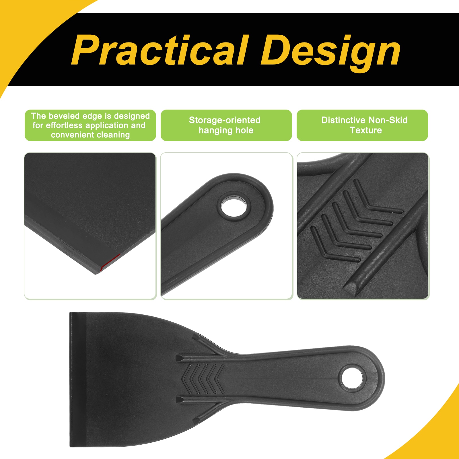 Unique Bargains Putty Scraper 3 Inch Width 6mm Thin Flexible Plastic ...