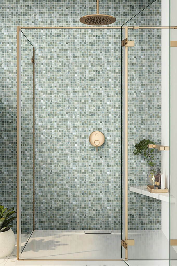 Celestial 12" x 12" Ash Gray Glass Mosaic Tile