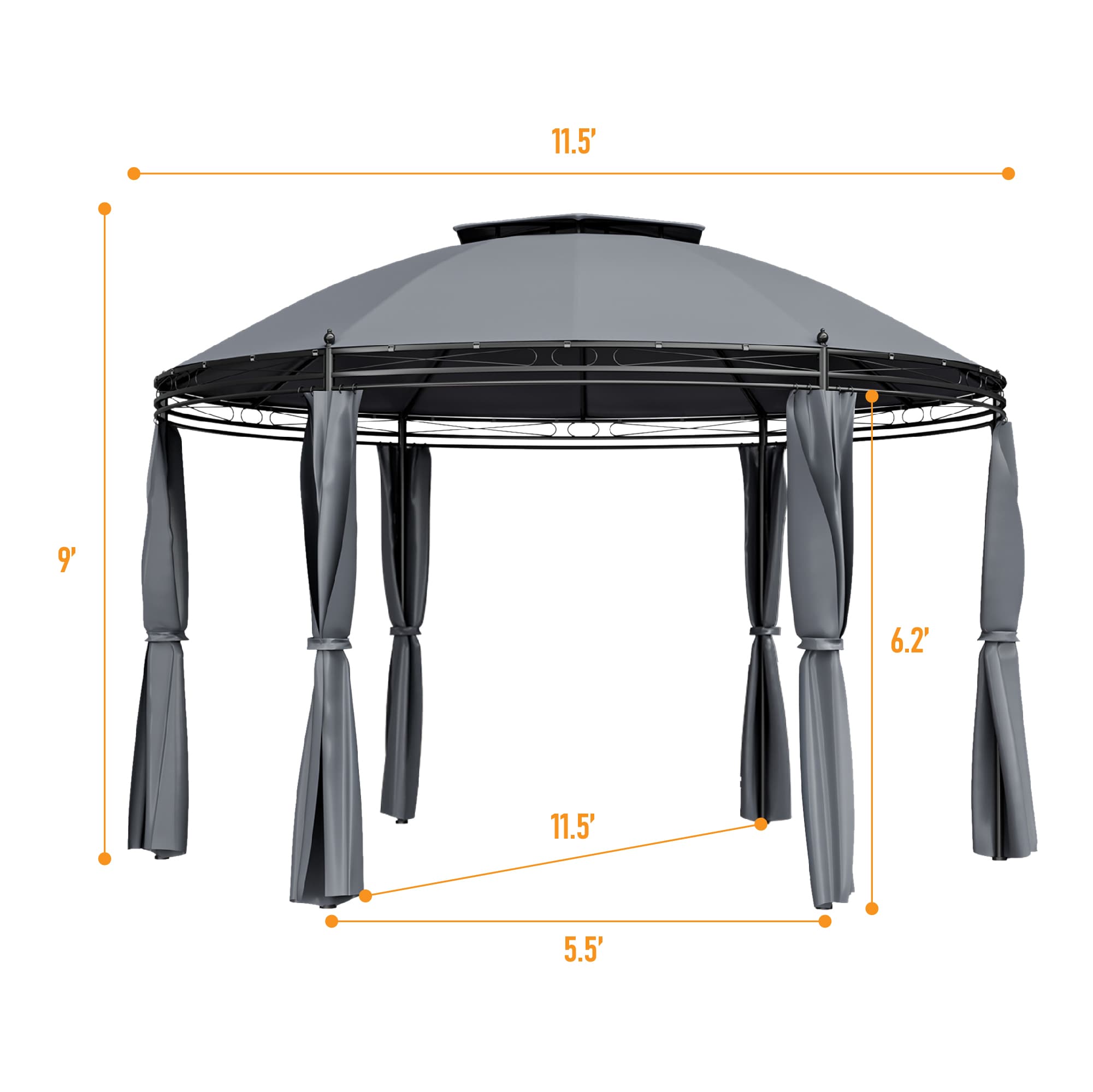 WELLFOR TDJ10384GR Wood-Resin-Gazebos - View #5