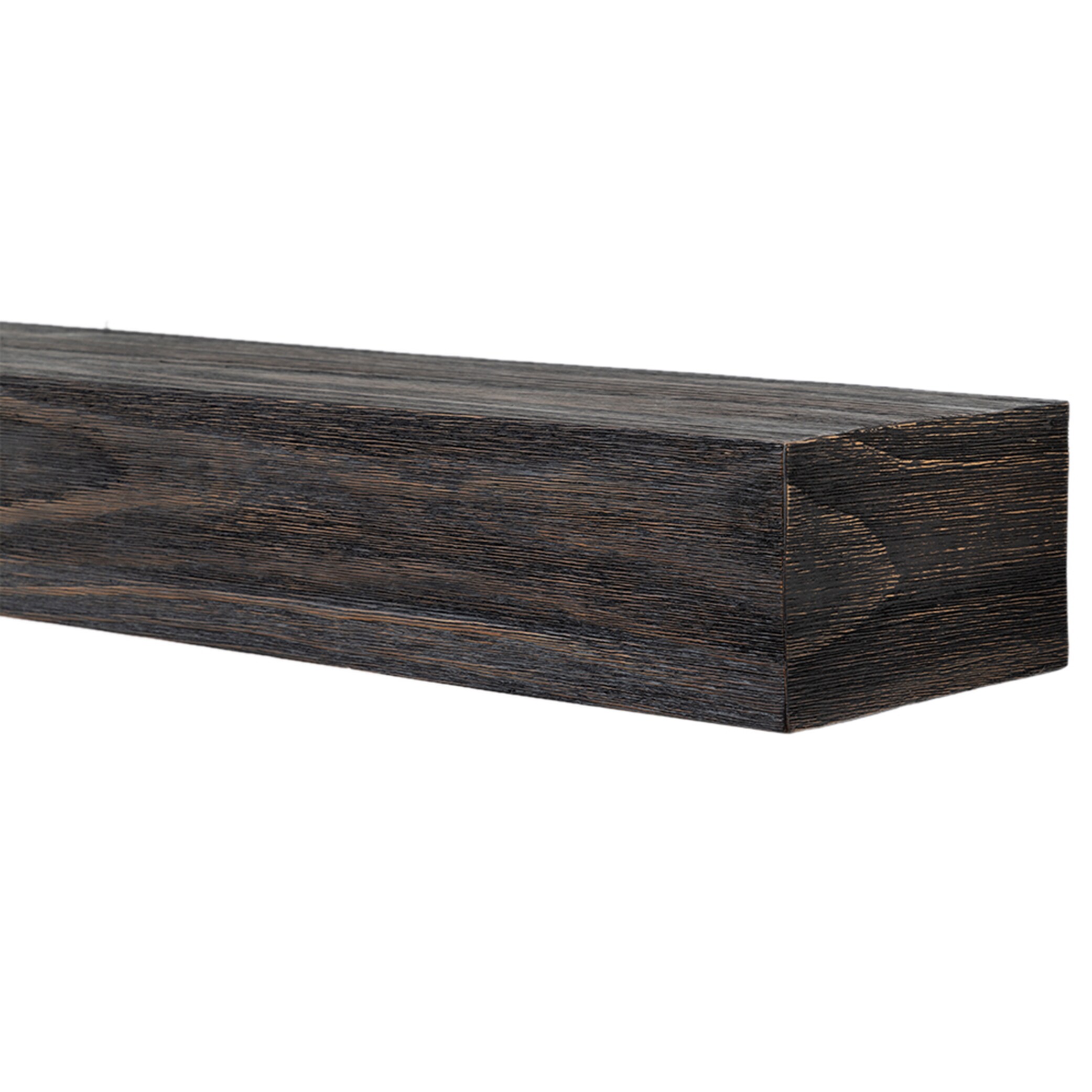 Modern Ember 72-in W x 5.5-in H x 9-in D Charcoal Pine Hollow Rustic Fireplace Mantel STOWE-72-CB Sansujyuku sansujyuku.com