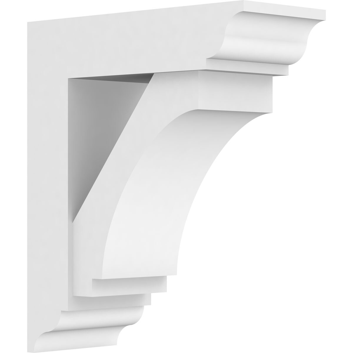 Ekena Millwork BKTP05X12X14IMP01 Standard Imperial 5-in x 12-in x 14-in White PVC Standard Bracket