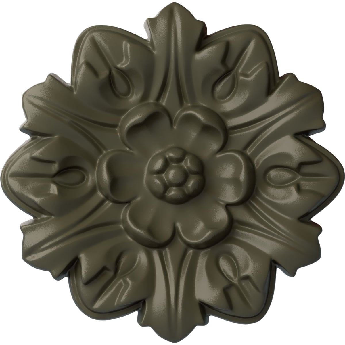 Ekena Millwork CM07EMWHF Emery Leaf 7.625-in W x 7.625-in L Witch Hazel Polyurethane Ceiling Medallion