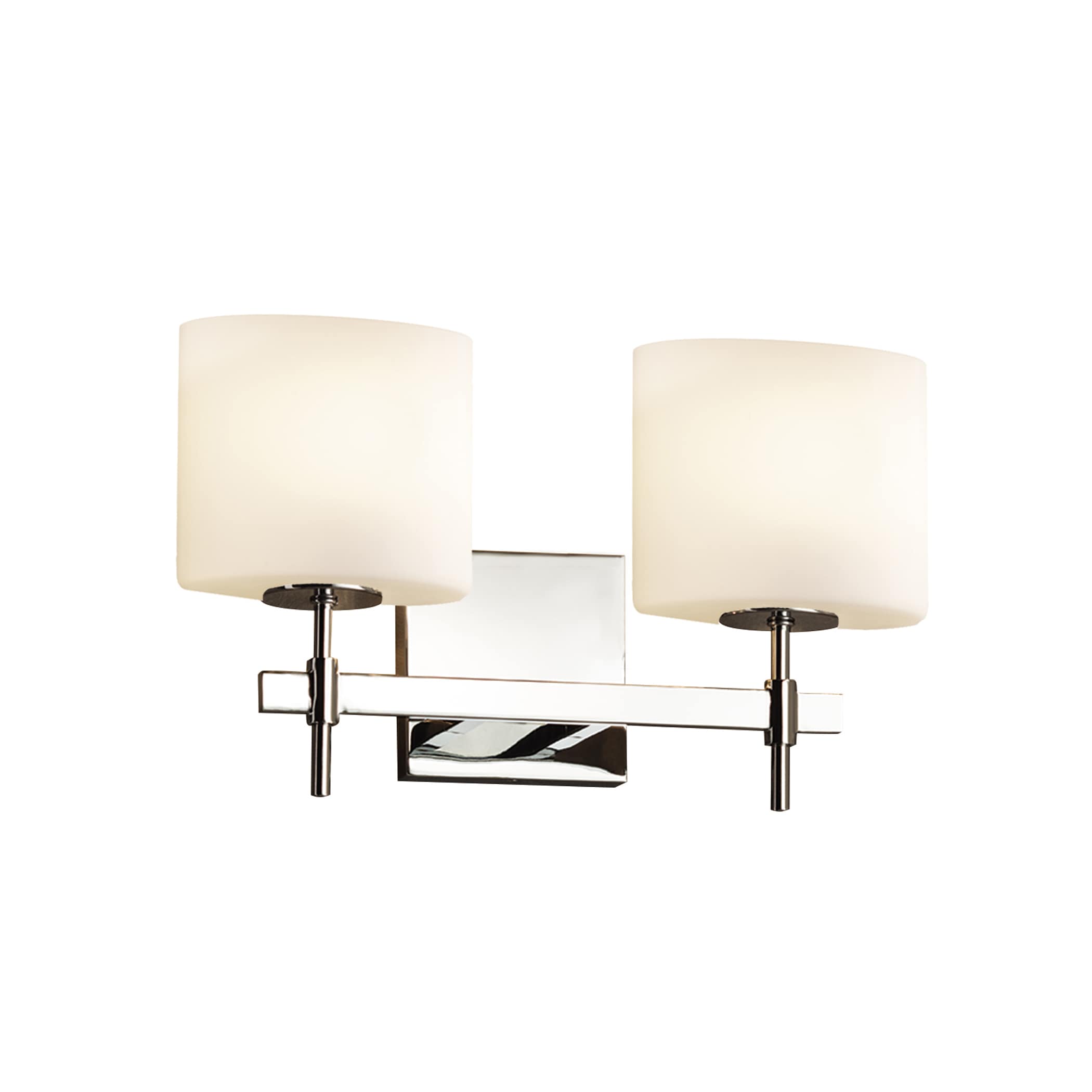 Justice Design Group FSN-8412-30-OP-CR-LD Fusion 15.5-in 2-Light Polished Chrome LED Glam Vanity Light