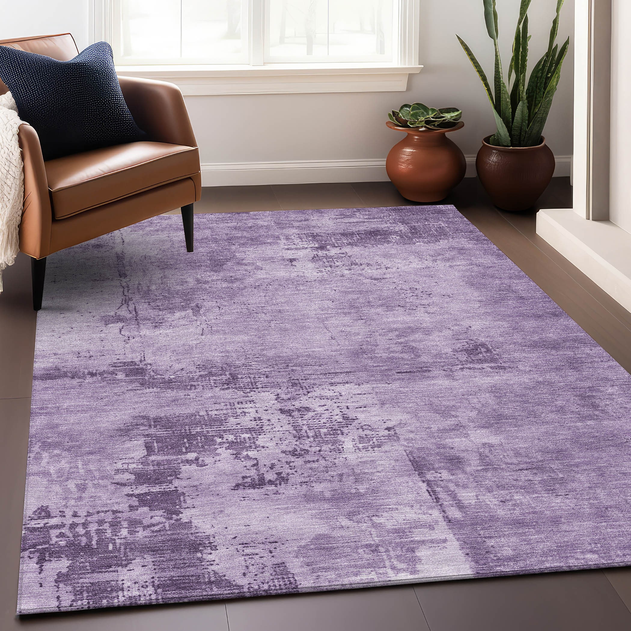 Addison Rugs ACN1062LV30X46 Chantille ACN1062LV 2 x 3 (ft) Polyester Lavender Rectangular Indoor/Outdoor Geometric Machine washable Area rug