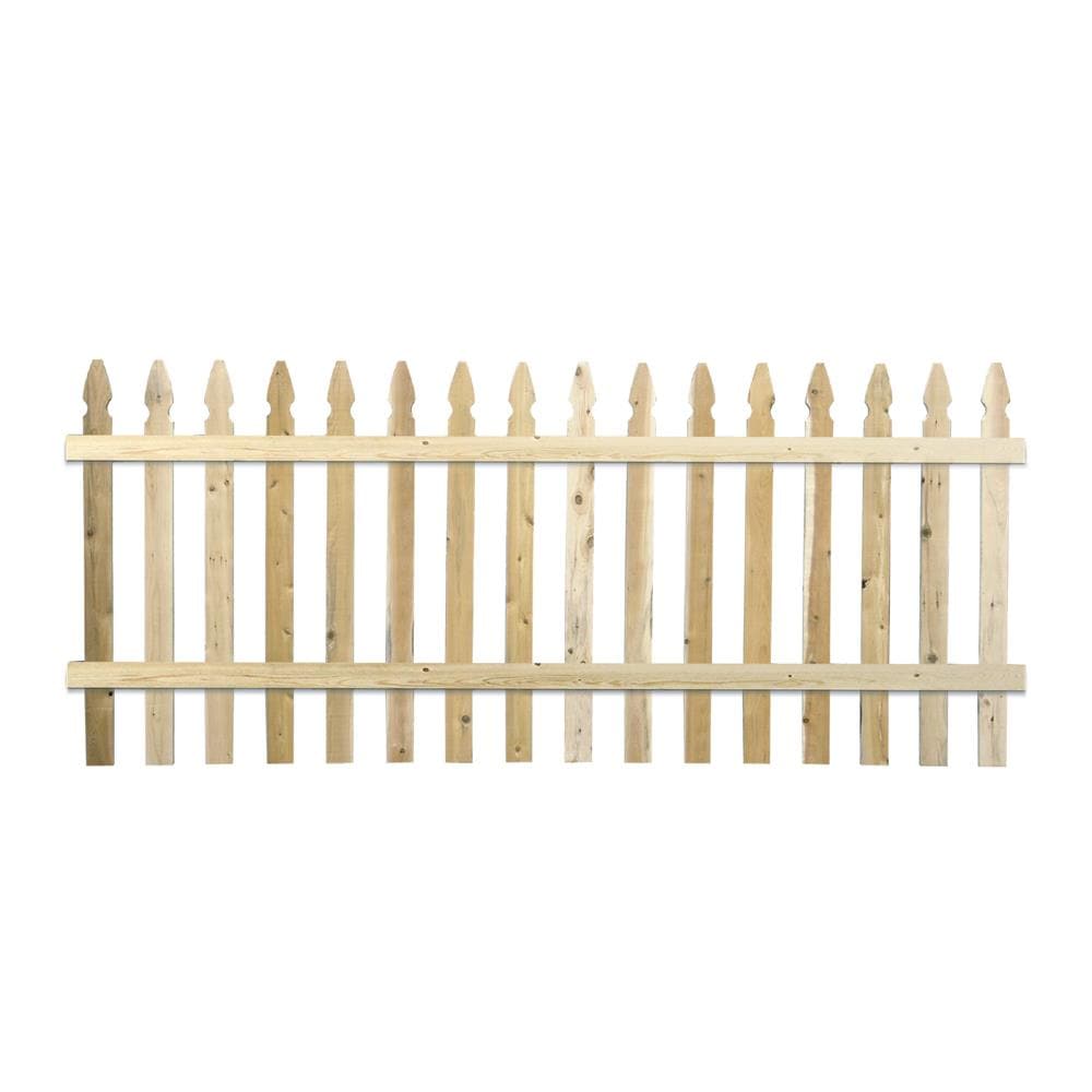 3-ft x 8-ft Cedar French Gothic Spaced Picket Fence Panel in the Wood Fence  Panels department at