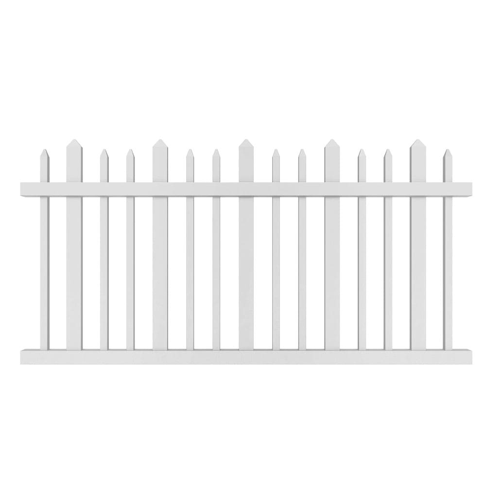 Freedom Ashford 4-ft H x 8-ft W White Vinyl Picket Fence Panel in the ...