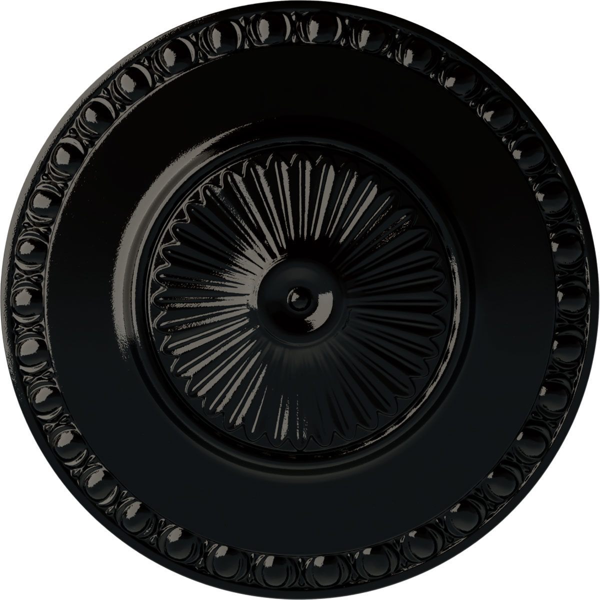 Ekena Millwork CM23LYBPS Lyon 23.5-in W x 23.5-in L Painted Black Pearl Polyurethane Whole Ceiling Medallion