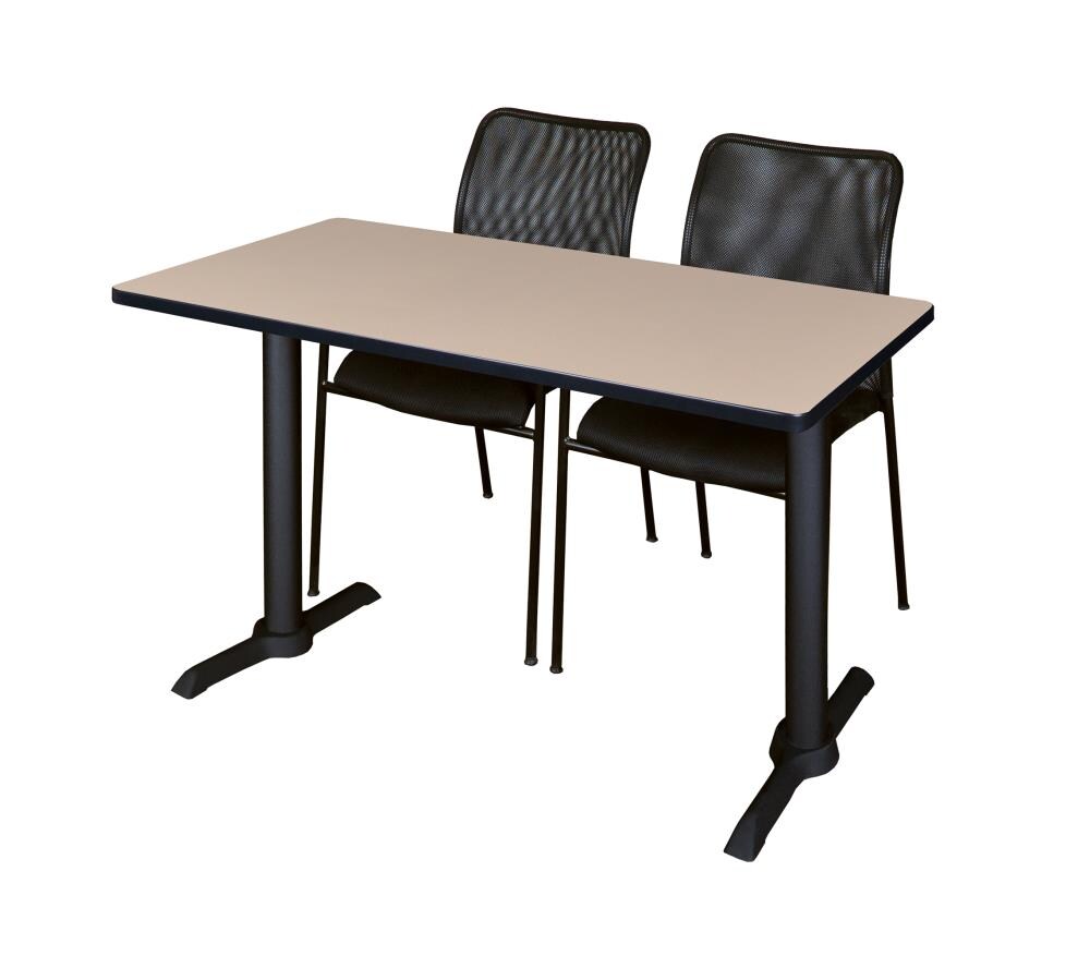 Regency MTRCT4824BE75BK Training Off-white 4-Person Training Table (48-in W x 29-in H)
