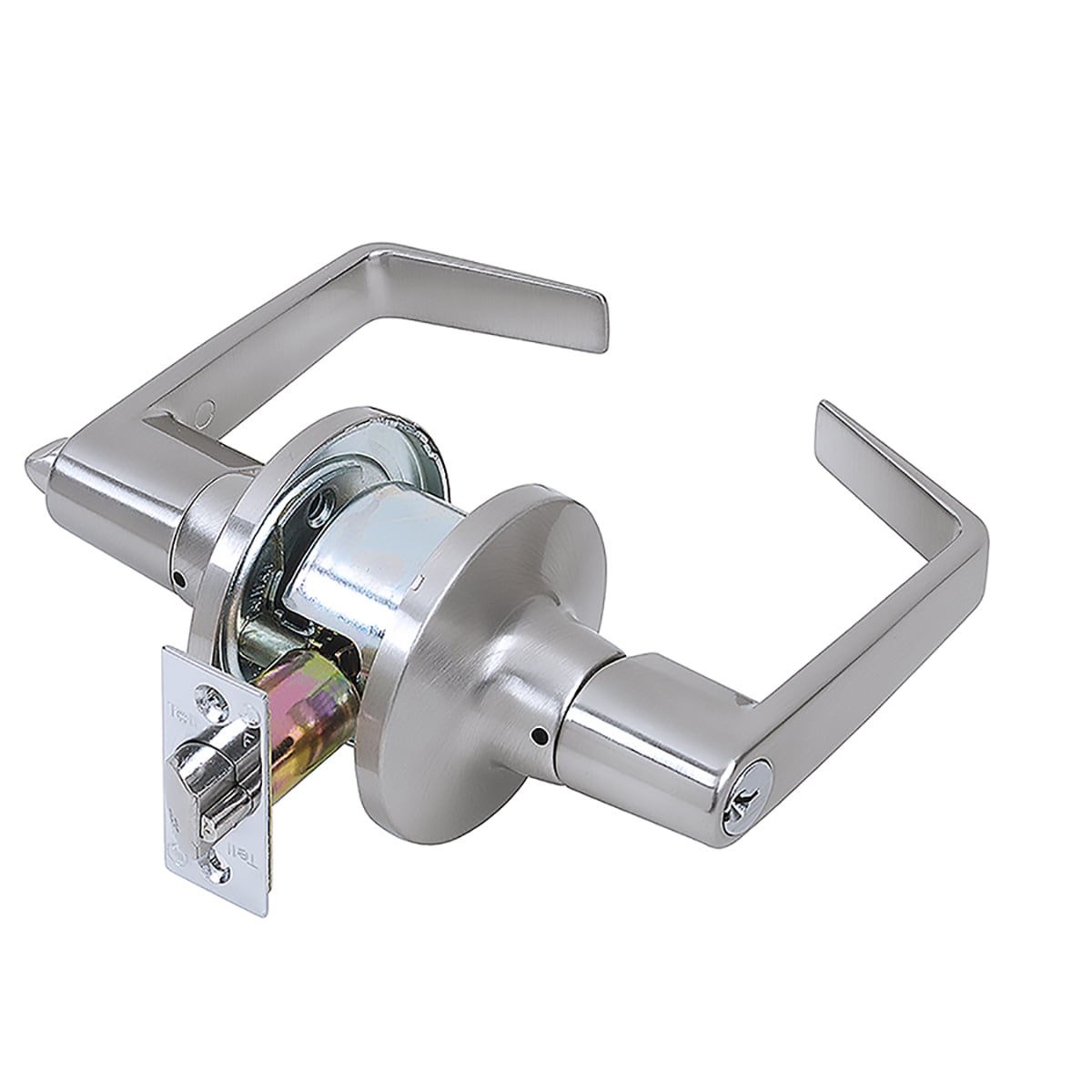 Tell Manufacturing CL500201 LT2000 Light Duty Cortland Satin Chrome Interior Keyed entry Door Handle