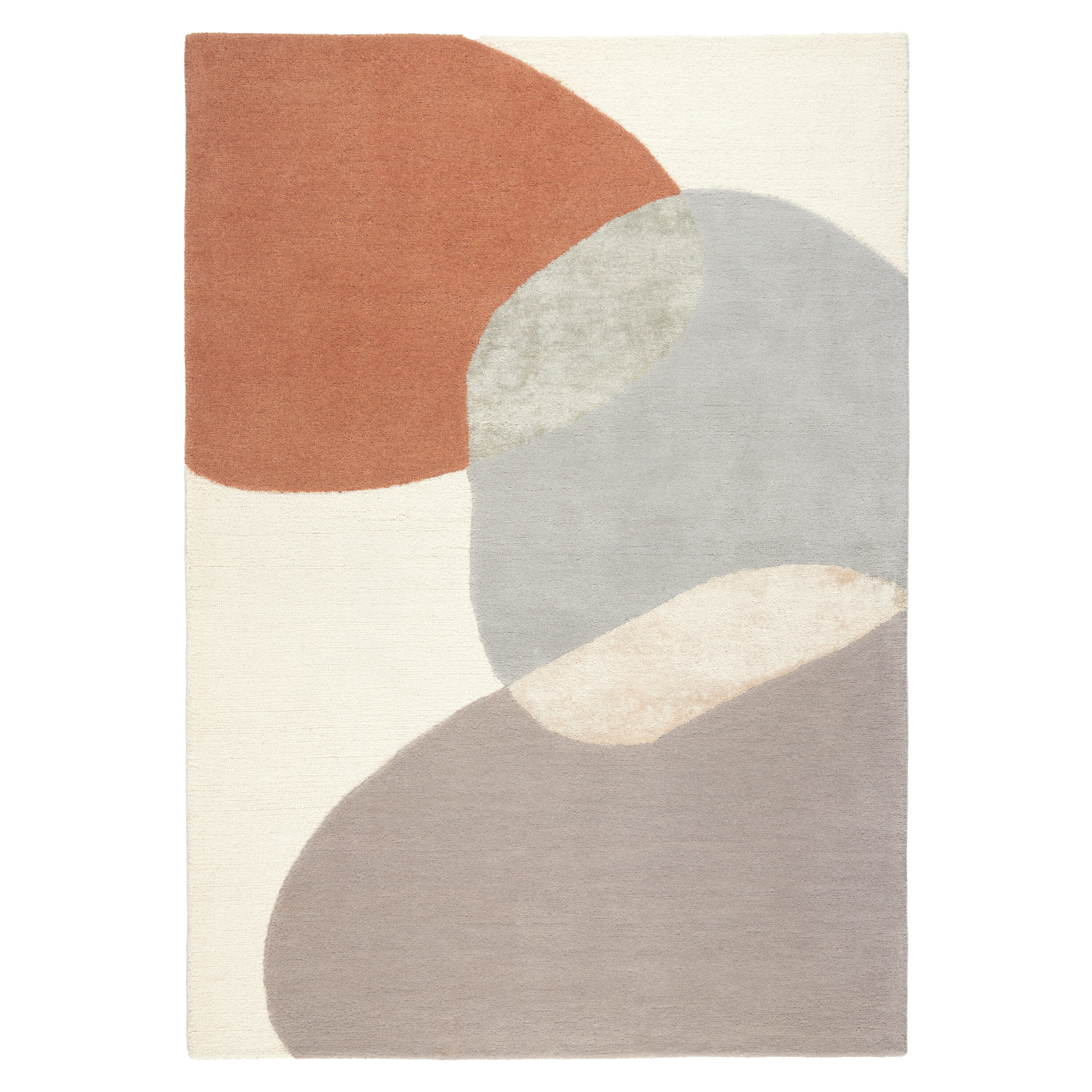 Town & Country Living 1-02-856 8 x 10 (ft) Loomed Polyester Beige/Rust/Grey Rectangular Indoor Solid Area rug