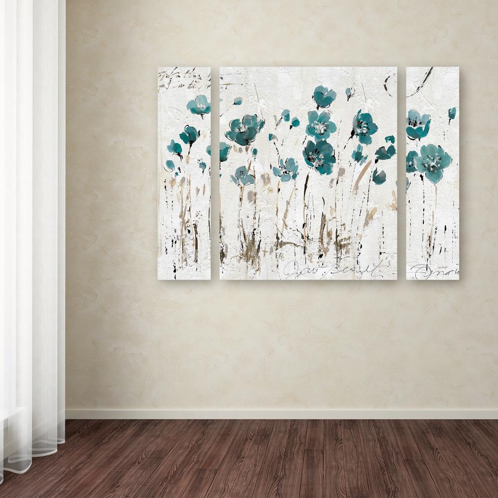 Trademark Fine Art WAP0246-3PC-SET-LG Framed 40-in H x 30-in W Floral Print on Canvas Artist: Lisa Audit Multicolor Framed 40-Inches H x 30-Inches W Floral Canvas Print