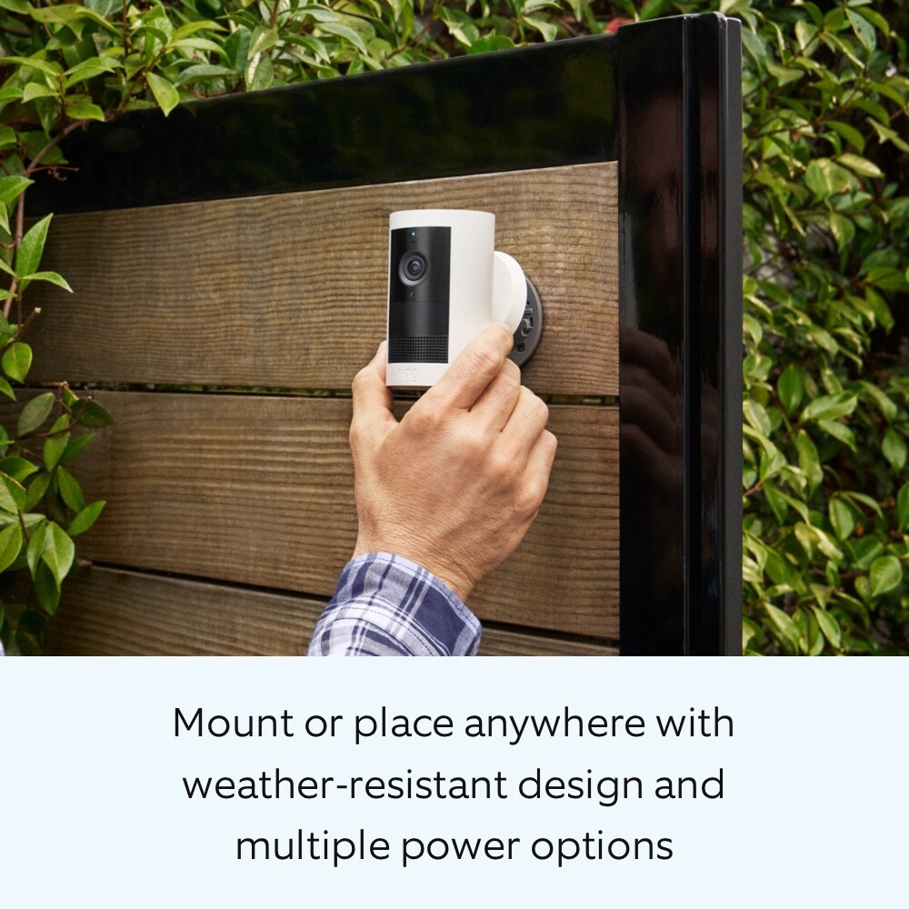 Ring Outdoor Cam Plus, Battery with 2K Video and Ring Vision, Low-Light Sight, and Mount-Anywhere Versatility (White)