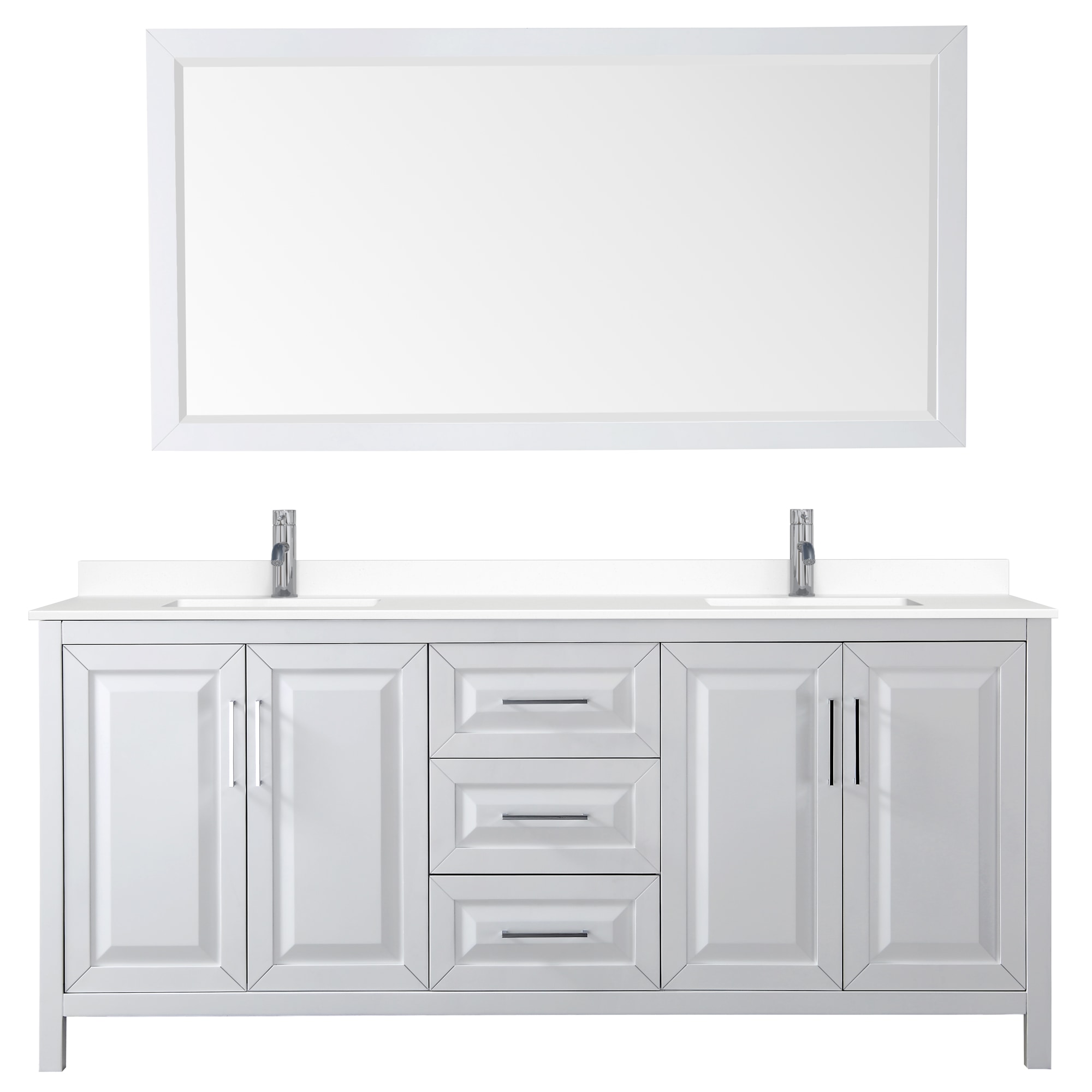 Wyndham Collection WCV252580DWHWCUNSM70 Bath-Vanity-Combo - View #3
