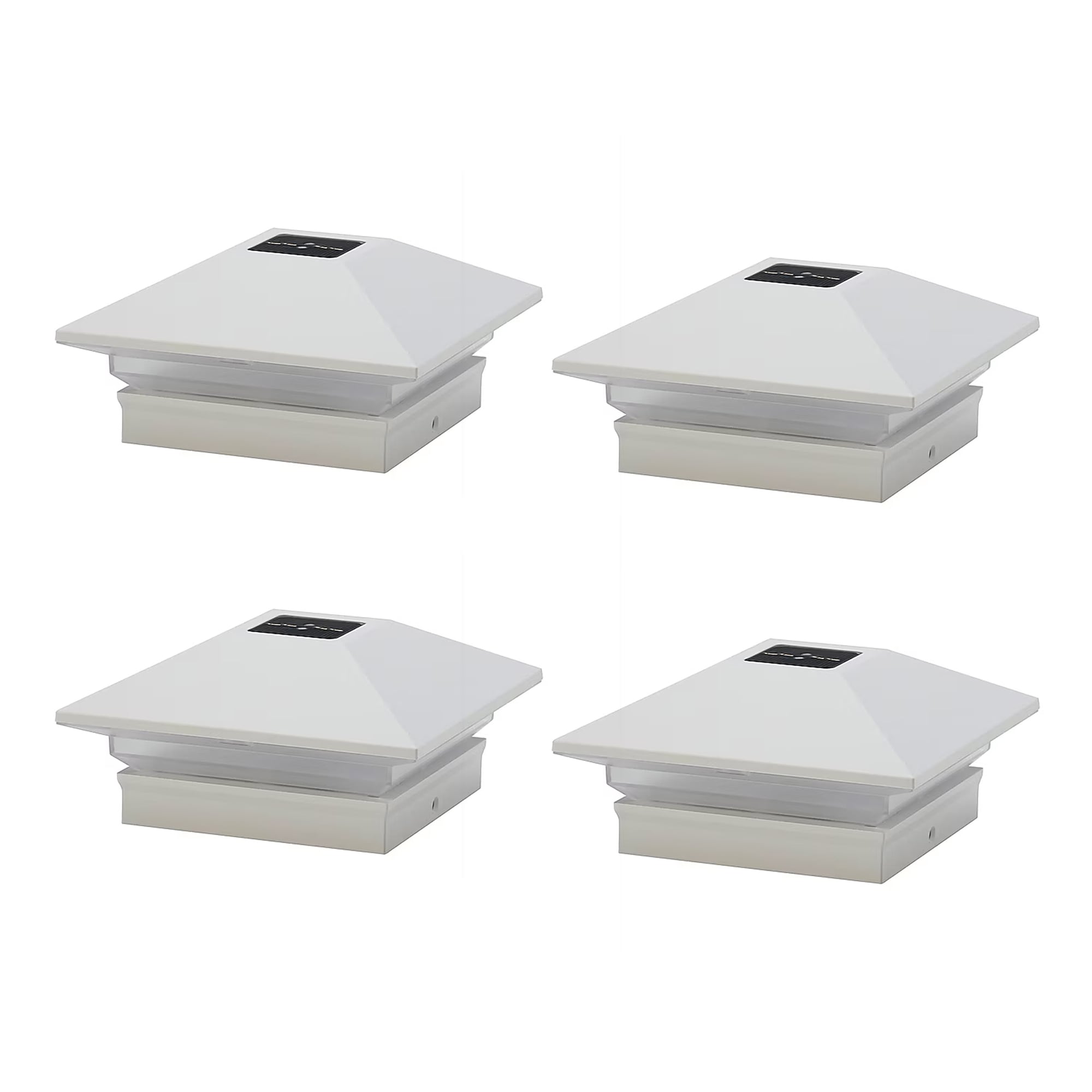 RELIABILT Solar 4-in x 4-in White LED Outdoor Post cap light 4 -Pack