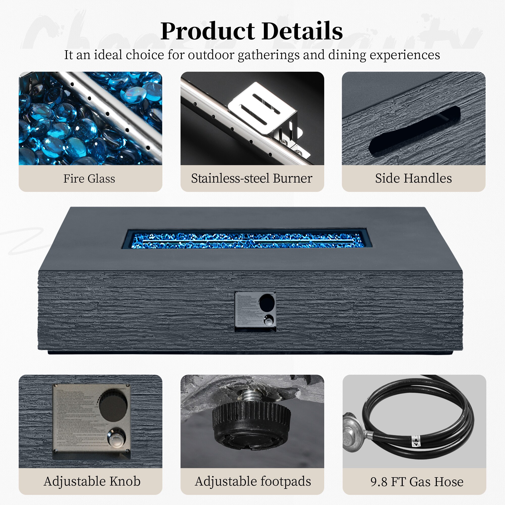 UPHA PL-56S-MH-W Outdoor-Gas-Firepits - View #5