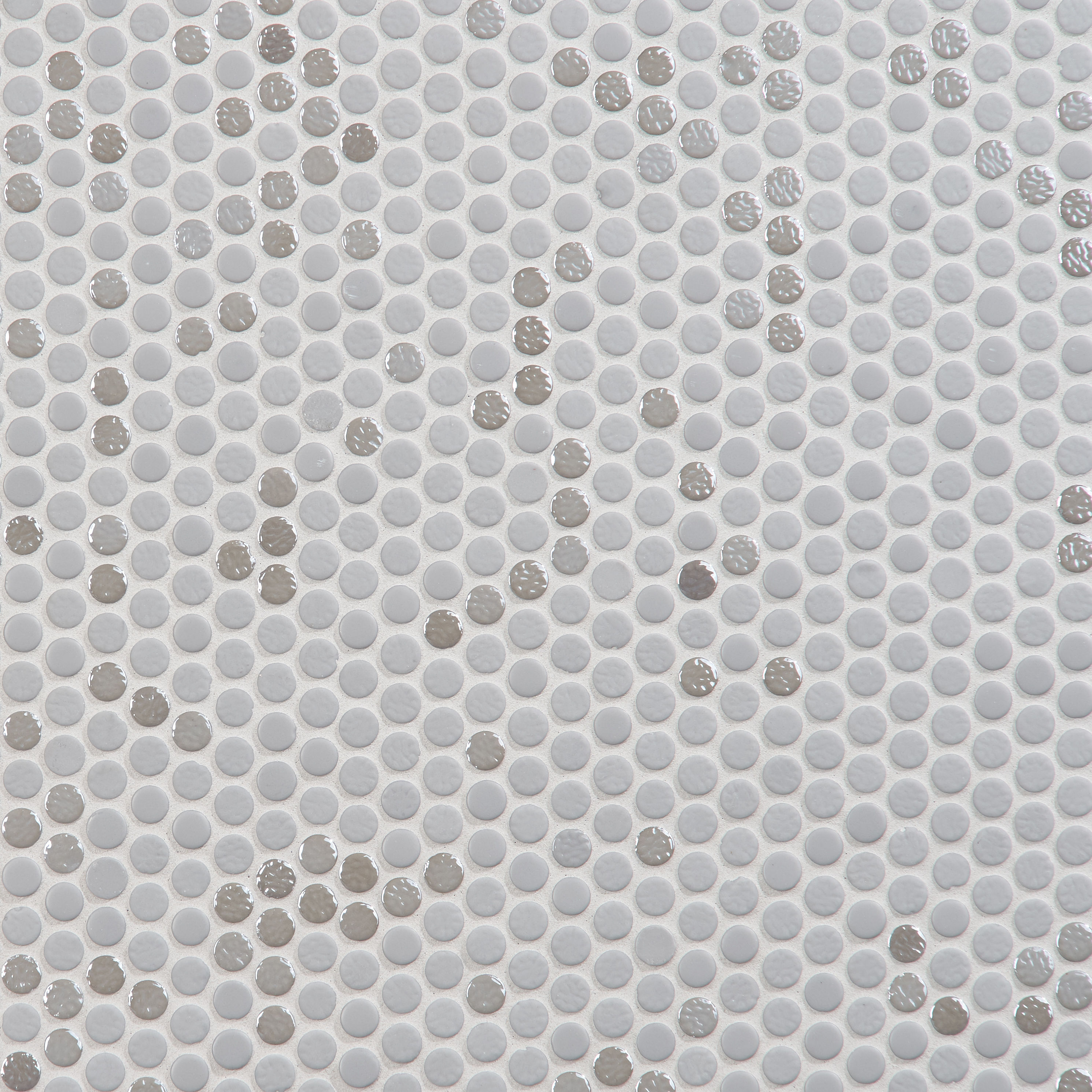 Kravitz Penny 11.61 in. x 11.96 in. Polished Glass Mosaic Floor and Wall Tile (0.96 Sq. Ft. / Each)