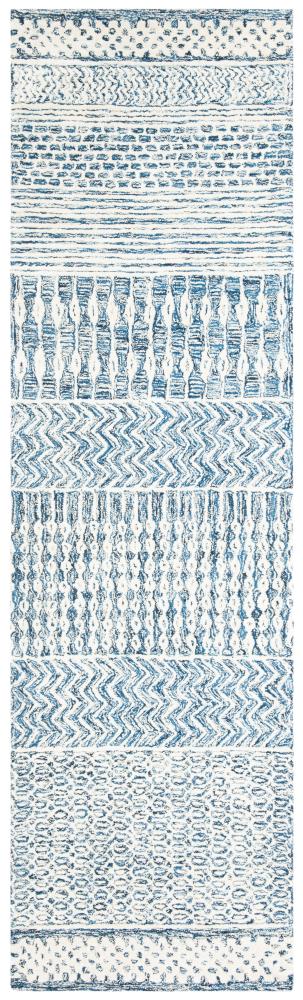 Safavieh GLM538N-28 Glamour Etta 2 x 8 (ft) Tufted Synthetic Navy/Ivory Rectangular Indoor Geometric Bohemian/Eclectic Runner rug