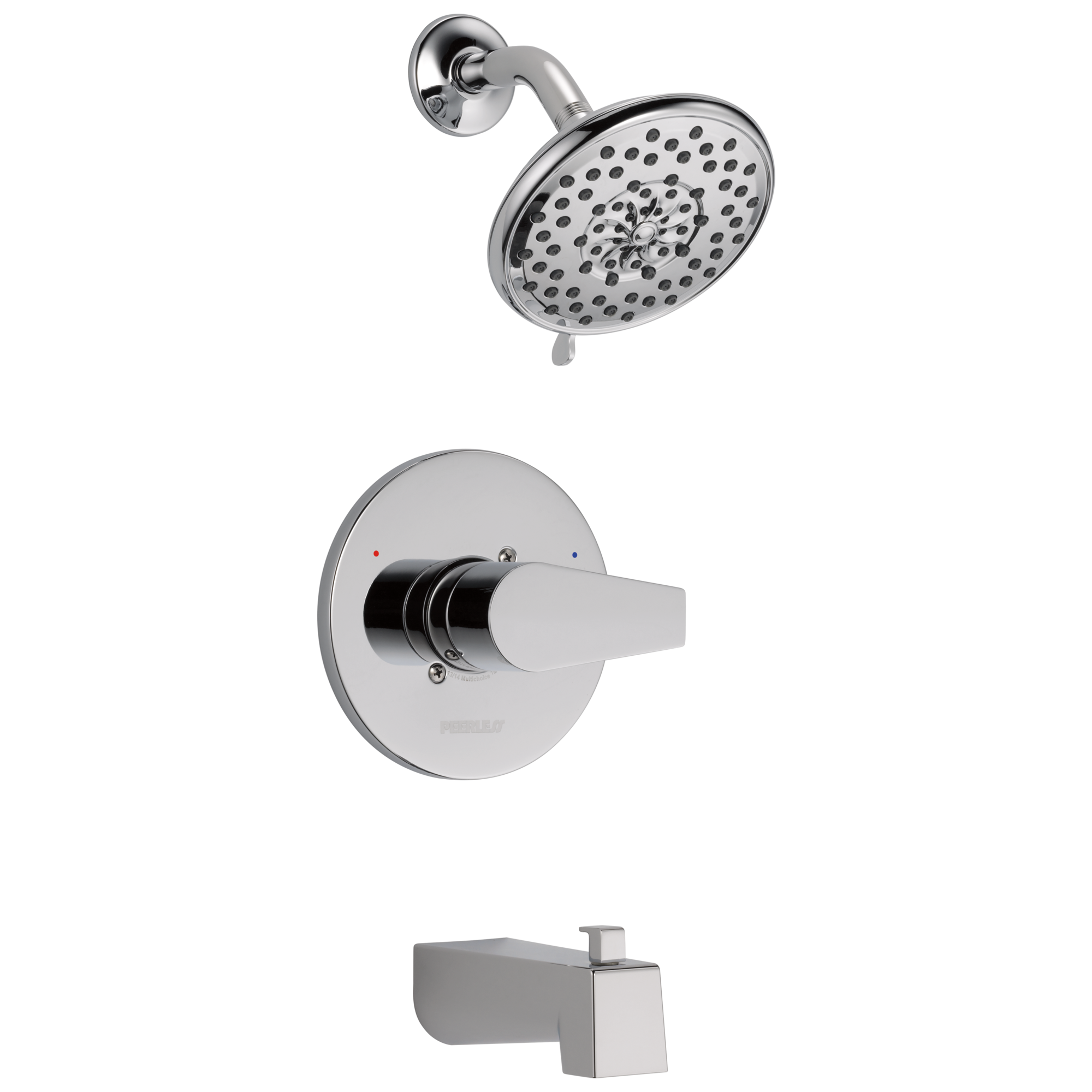 Peerless PTT14419 Xander Chrome 1-handle Multi-function 5.938-Inches Round Bathtub and shower Faucet with Valve