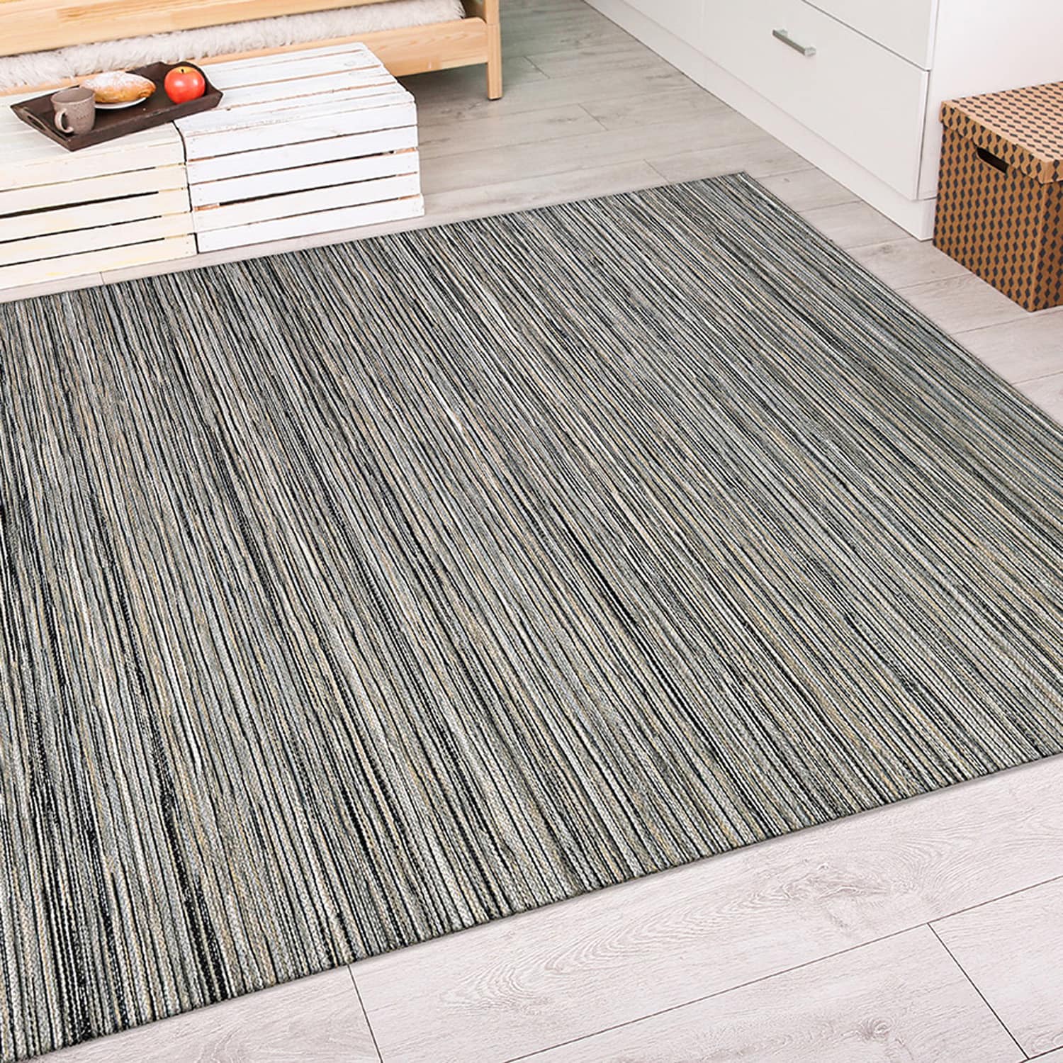 Couristan Cape 2 X 7 (ft) Light Brown-silver Indoor/Outdoor Stripe Runner  Rug in the Rugs department at