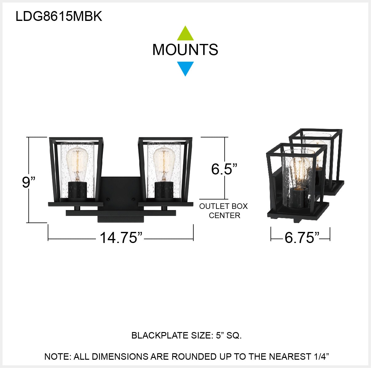 Quoizel LDG8615MBK b089995 - View #6