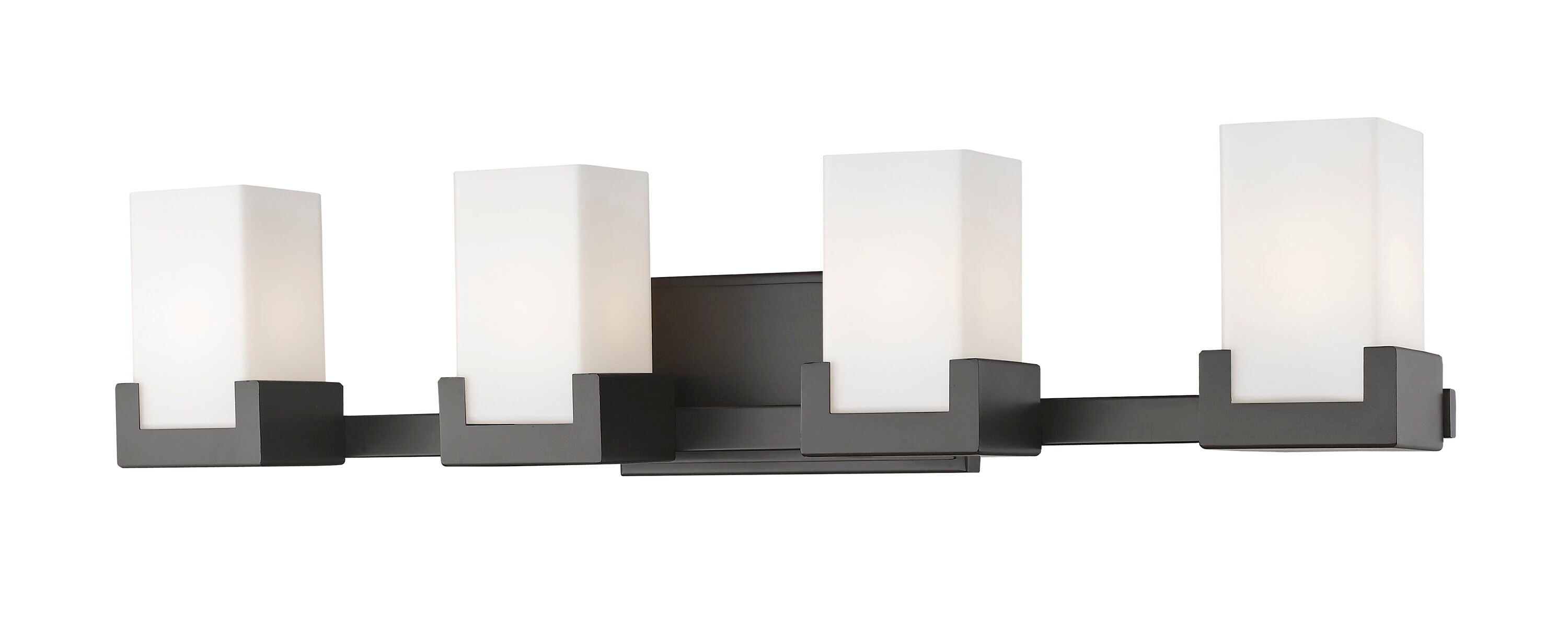 Z-Lite 1920-4V-BRZ-LED Peak 30.75-in 4-Light Bronze LED Modern/Contemporary Vanity Light