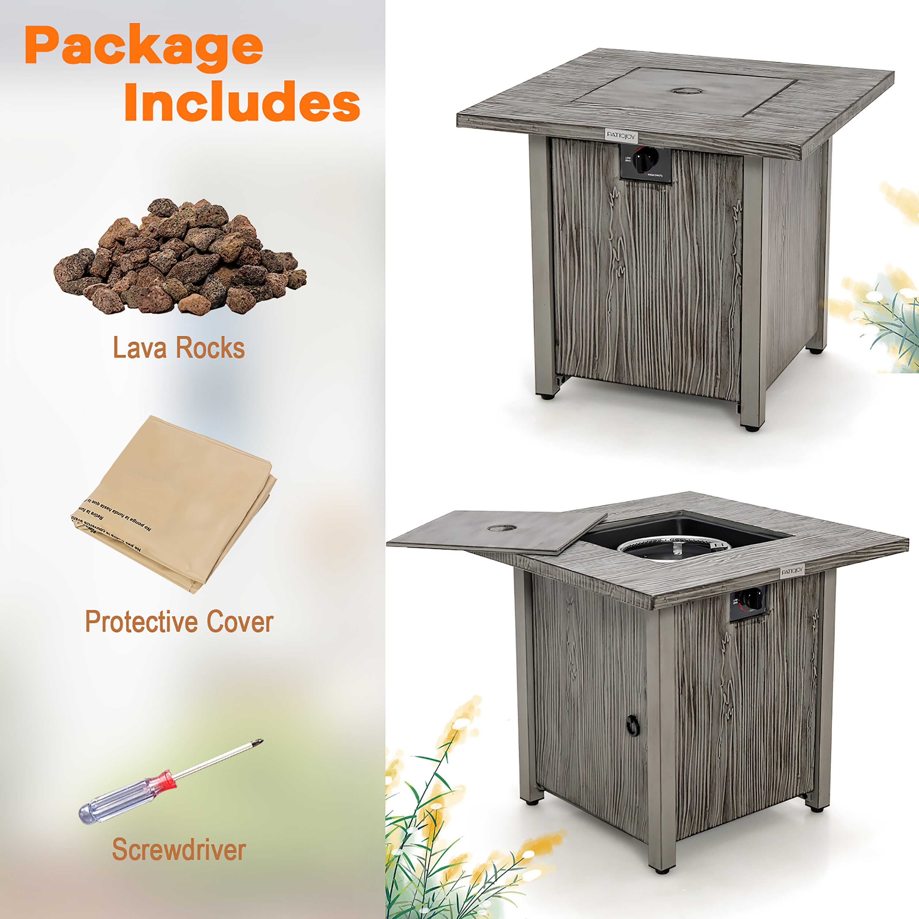 Costway NP10791GR Outdoor-Gas-Firepits - View #3