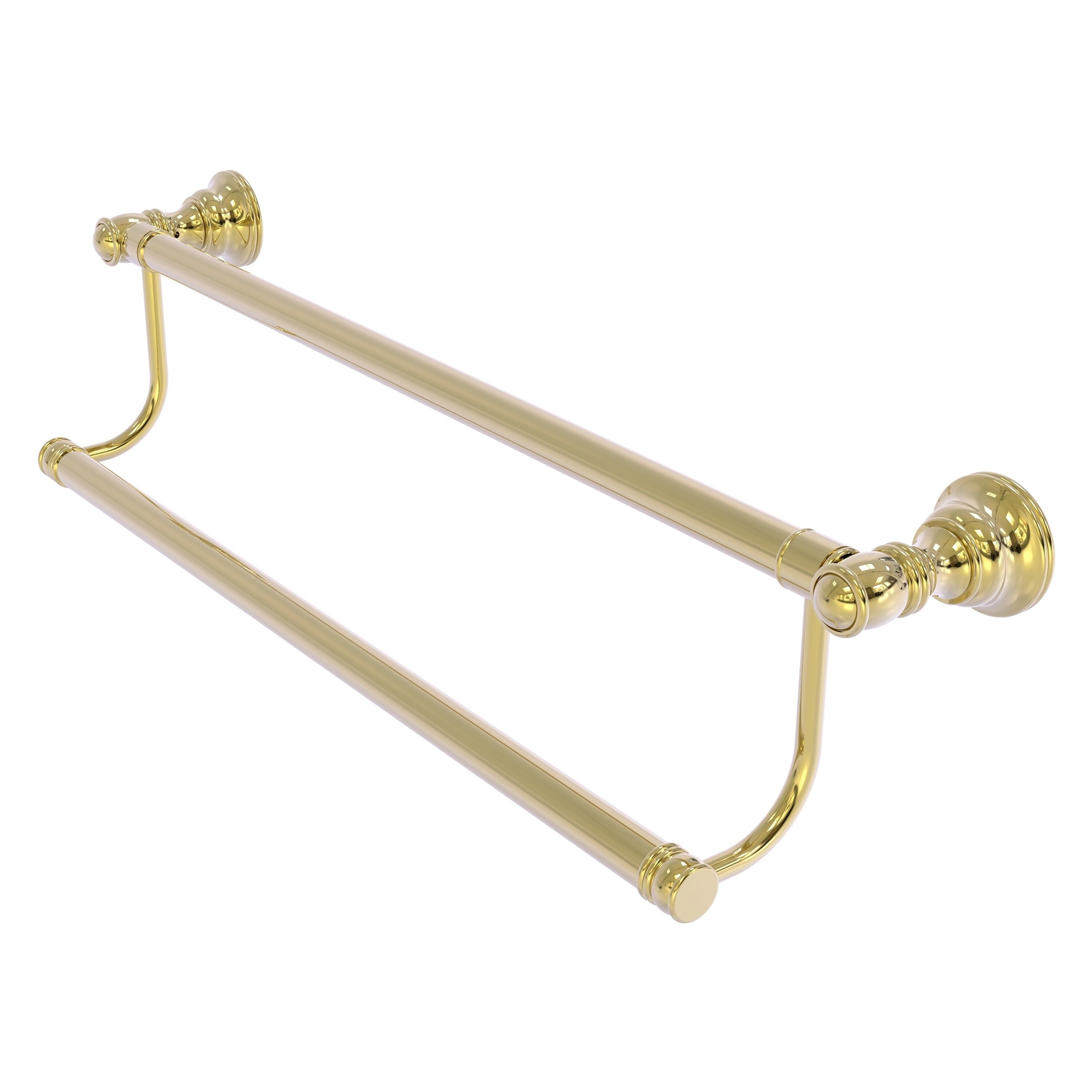 Allied Brass CL-72-18-UNL Carolina 18-in double Unlacquered Brass Wall mount Double Towel Bar