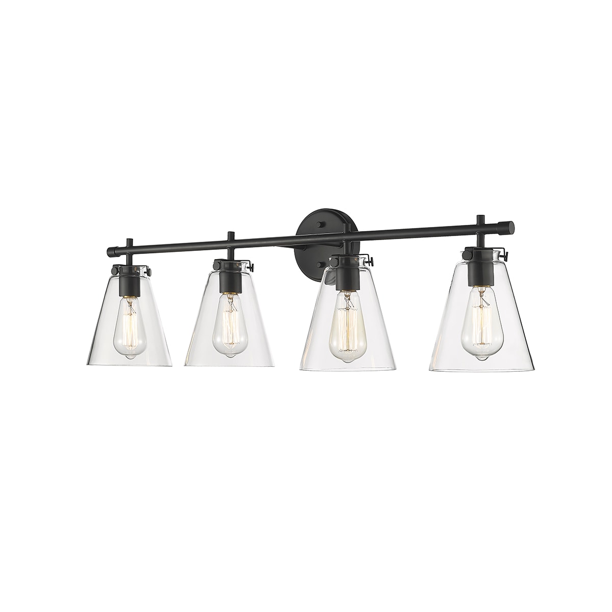 Millennium Lighting Aliza 35-in 4-Light Matte Black Transitional Vanity ...