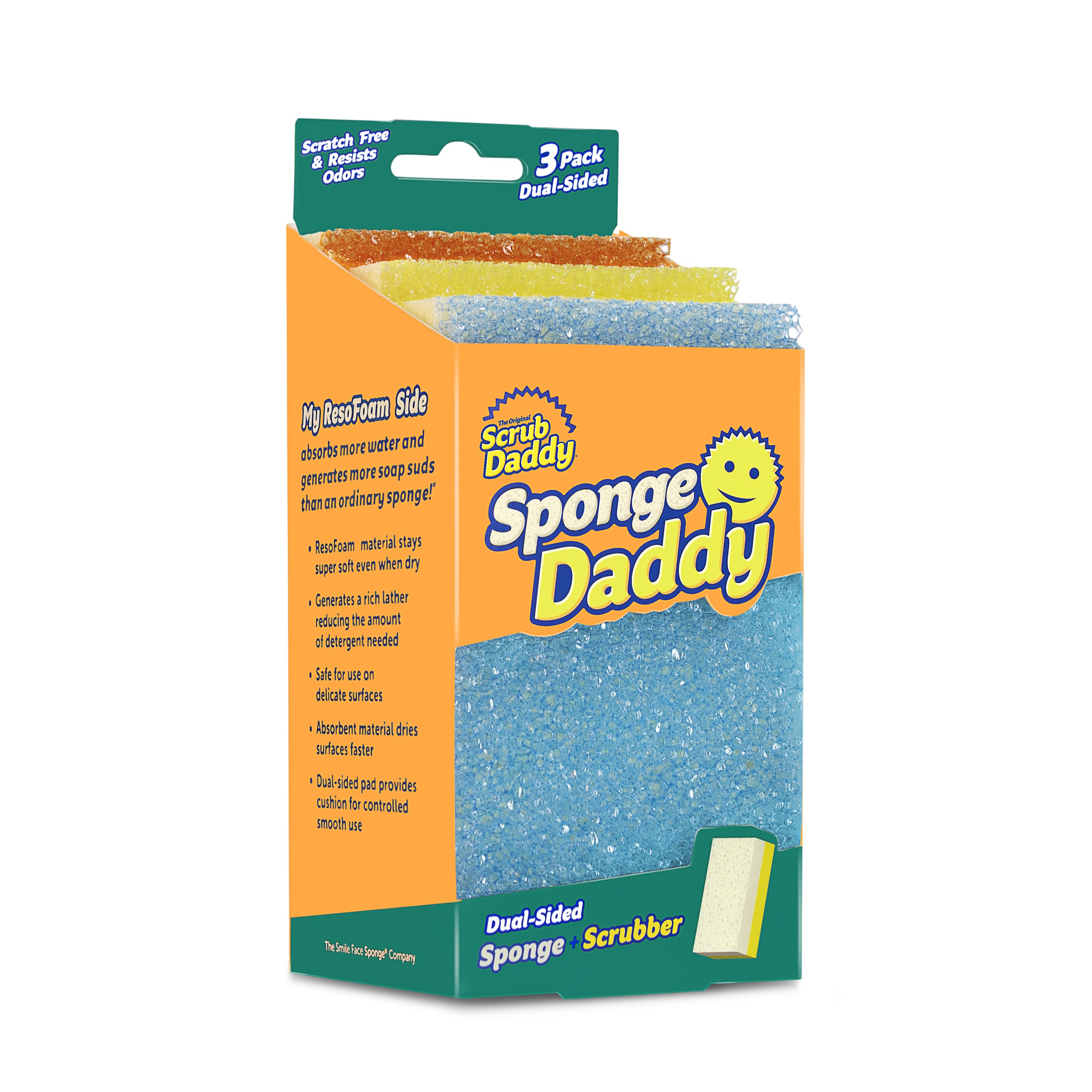Scrub Daddy Sponge Daddy Cellulose Sponge with Scouring Pad (3