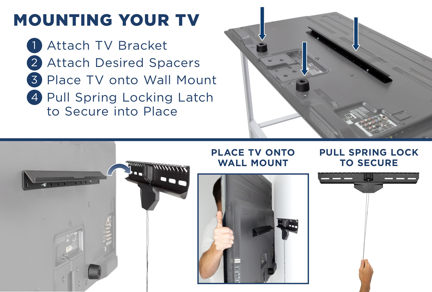 Mount-It! No Stud TV Wall Mount, Low-Profile Tilting Hanger Mount for No Drill Dry Wall Installation