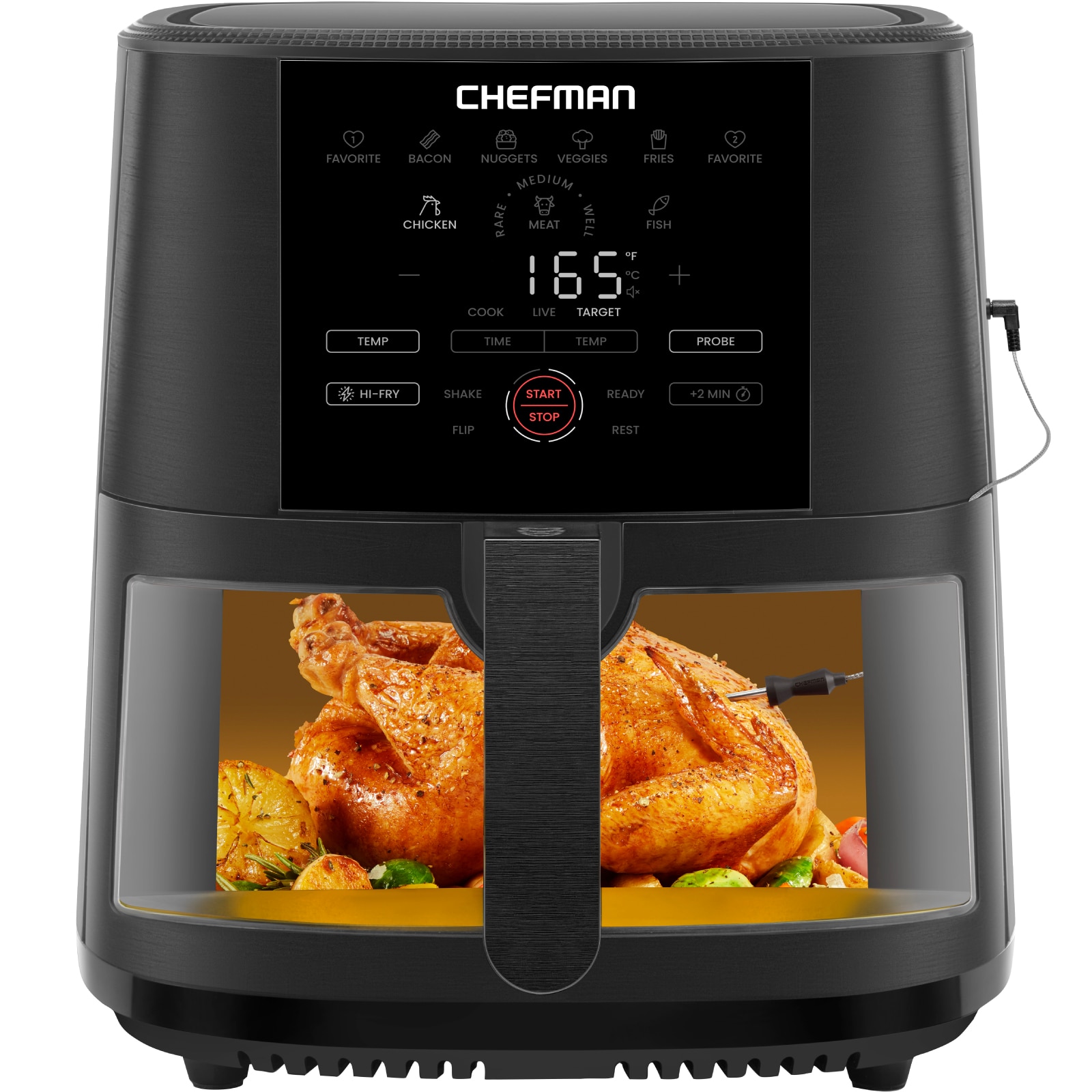 Chefman - TurboFry Touch 8 qt. Air Fryer w/ Advanced Digital Display - Black