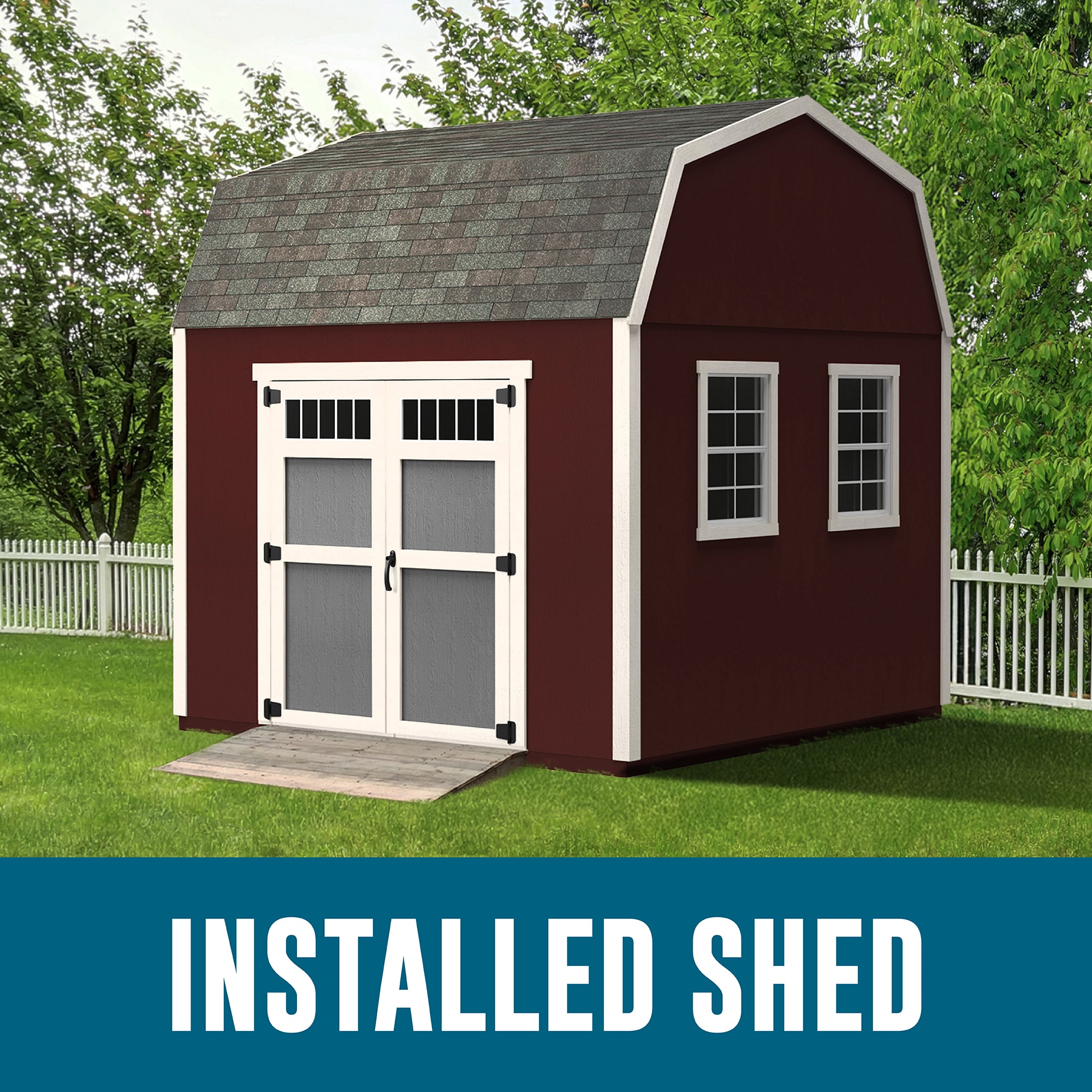 Heartland Crestone 10-ft x 10-ft Gambrel Style Wood Outdoor Storage Shed with 2 Windows 1 Doors (Installation Included) #63441-3