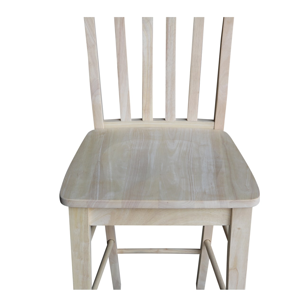Traditional Unfinished Solid Parawood 24" Cafe Barstool