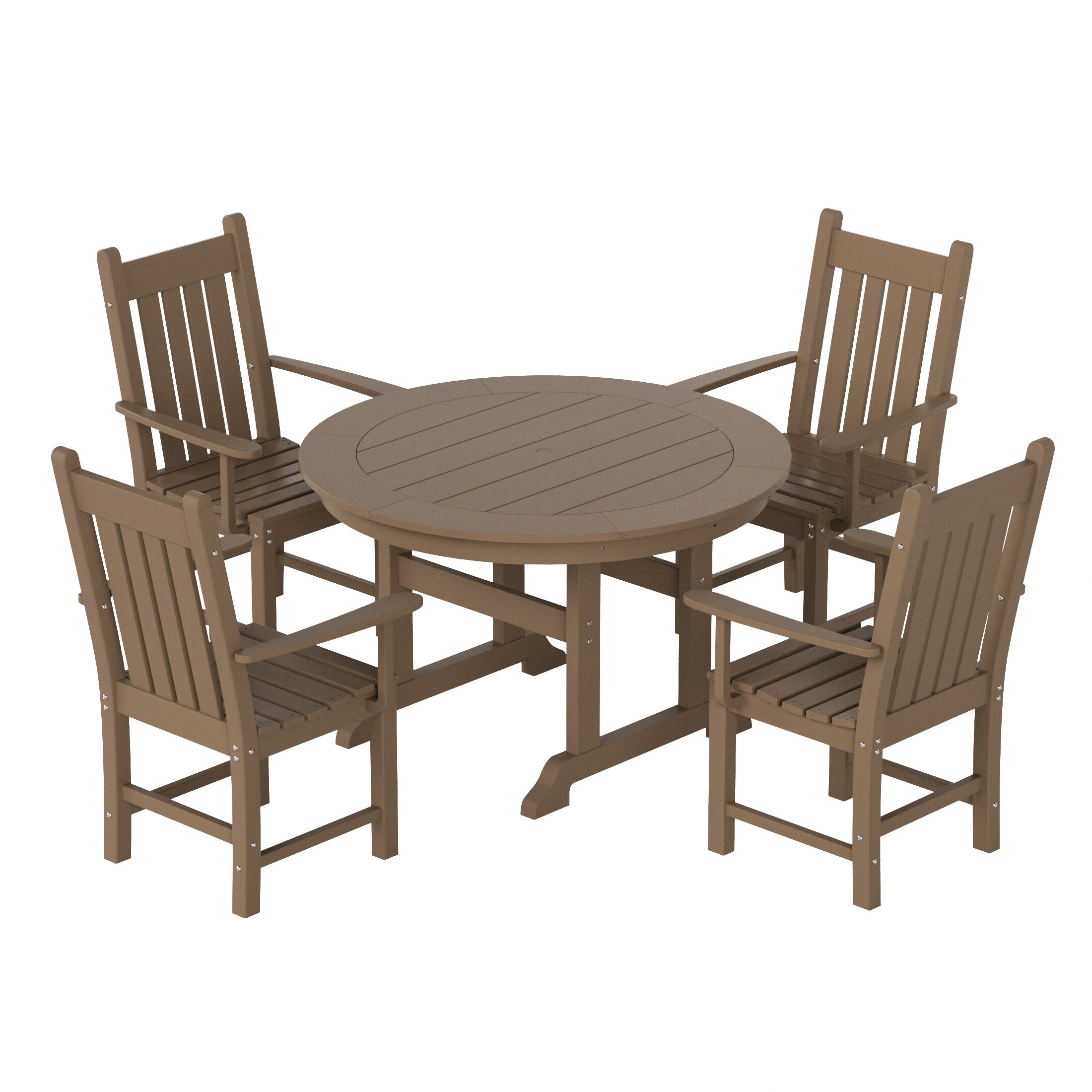 Laguna Weathered Wood Patio Dining Armchair with Contoured Comfort