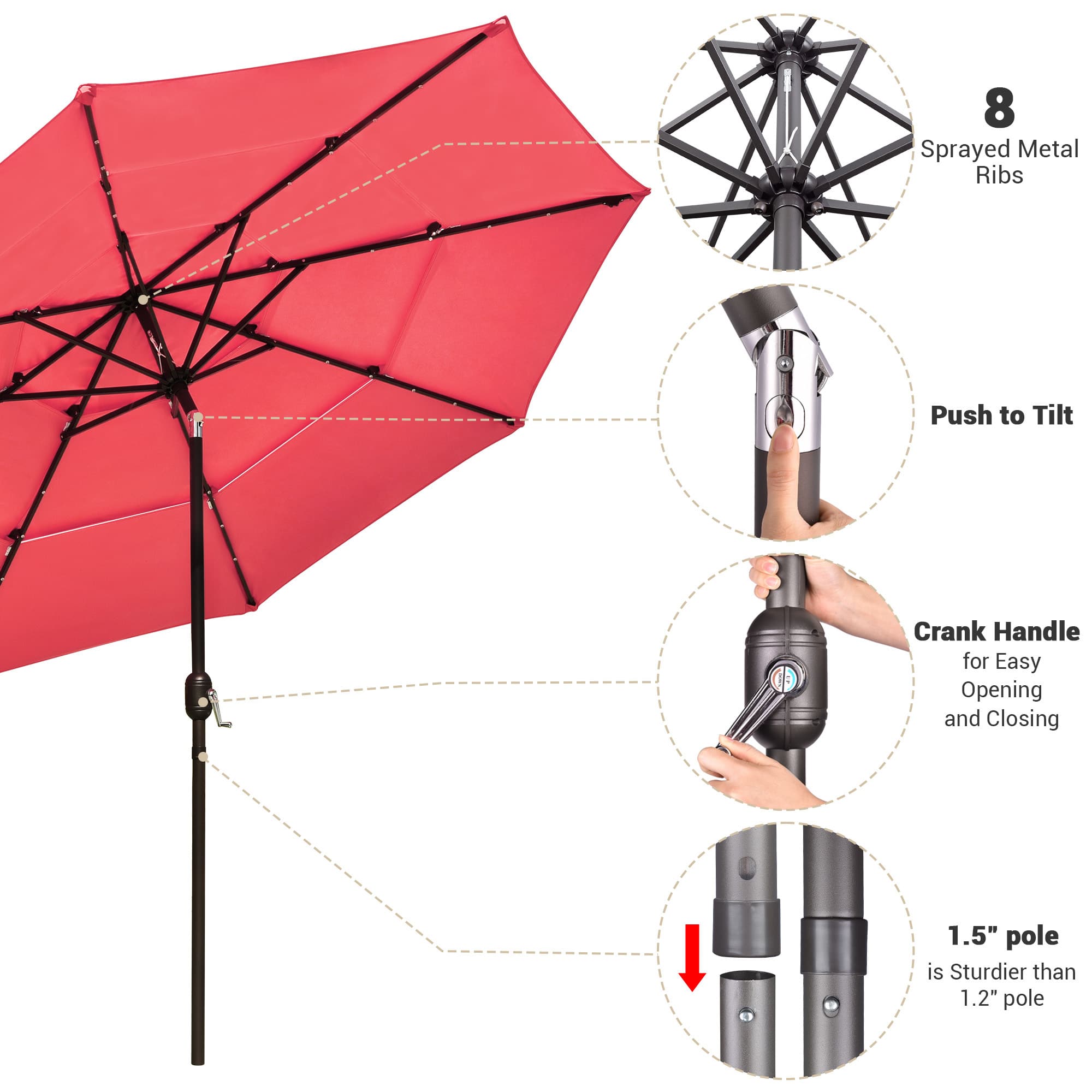 Yescom 07UMB042-3T10L-02-LO Umbrellas-2 - View #4
