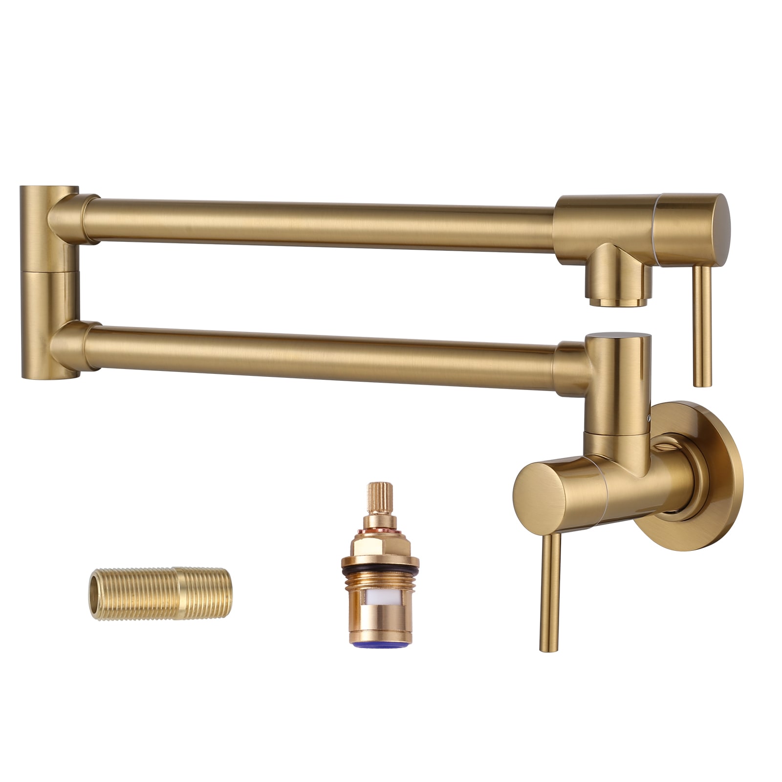 WOWOW 2314600G-LW Gold Single Handle Wall-mount Commercial Pot Filler Kitchen Faucet