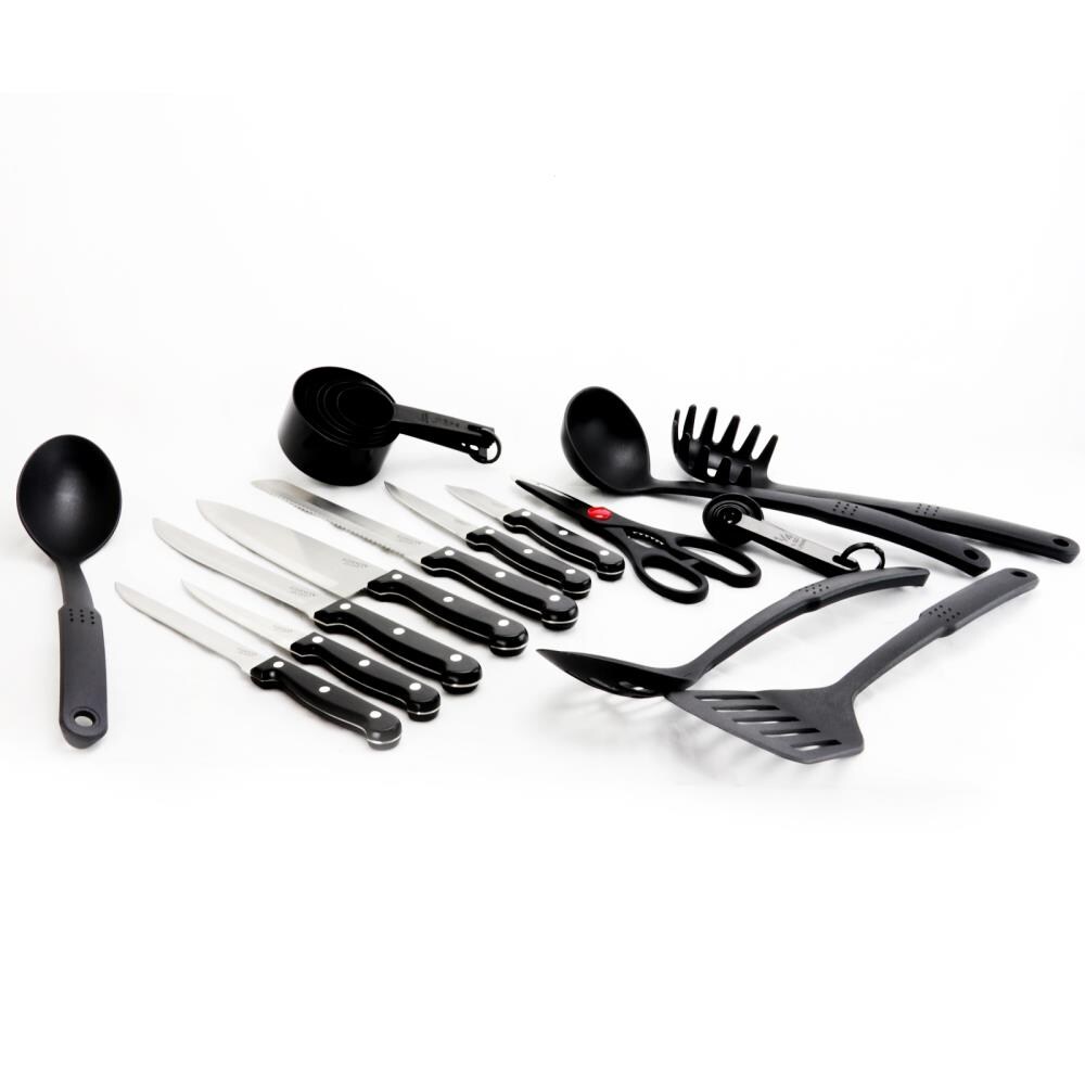 Gibson Home Branwyn 5 Piece Kitchen Tool Set - Brown, Nylon