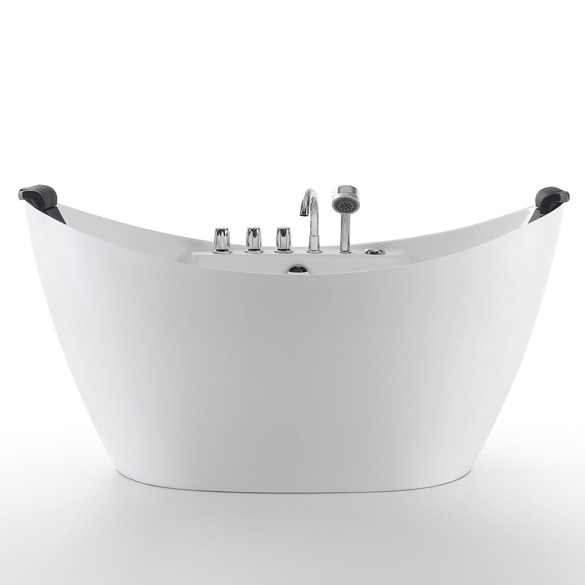 Empava 67 in. Right Hand Drain Acrylic Freestanding Flatbottom Whirlpool  Bathtub in White with Faucet - Water Jets - Yahoo Shopping