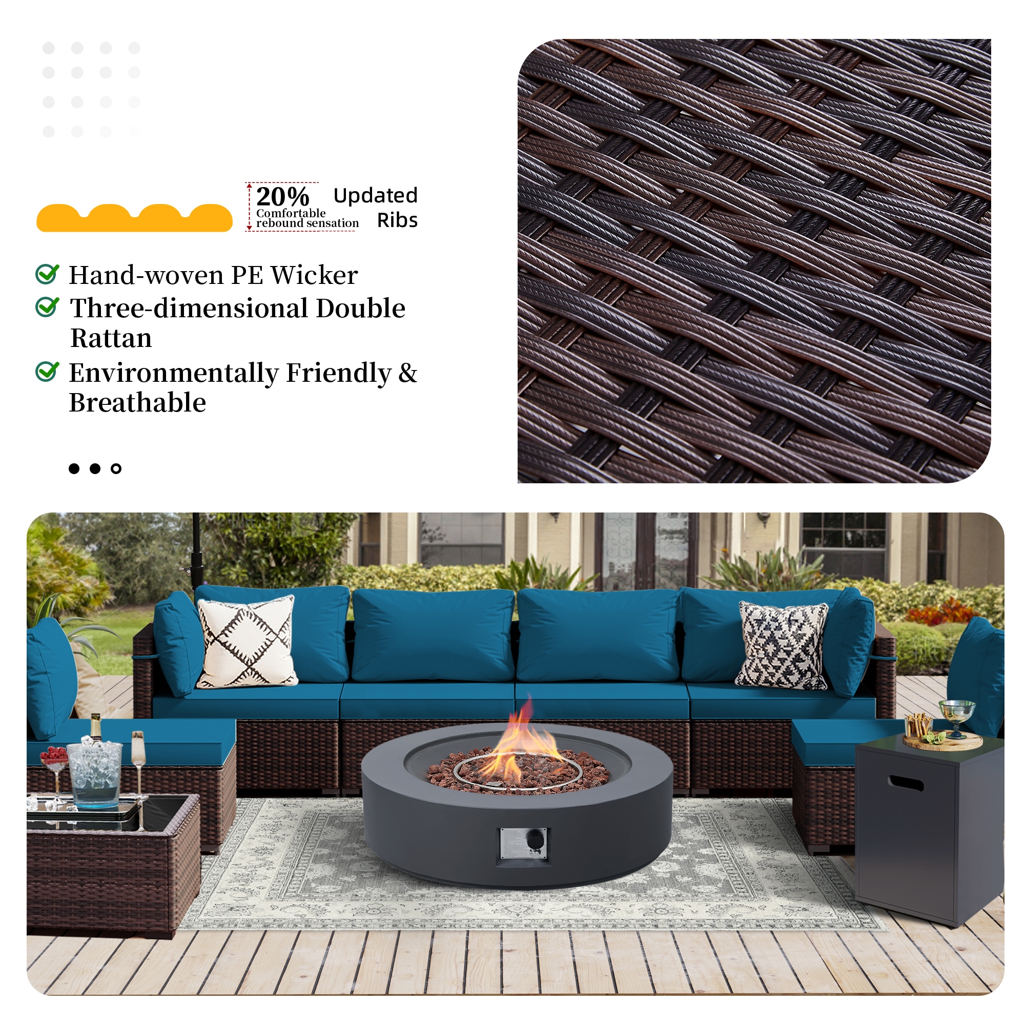 UPHA PL-2CZ-42TPDK-Z3 Patio-Conversation-Sets - View #5