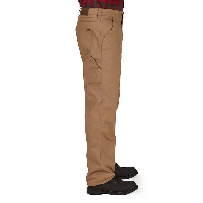Smith's Workwear Men's Relaxed Fit Khaki Stretch Canvas Carpenter Work ...