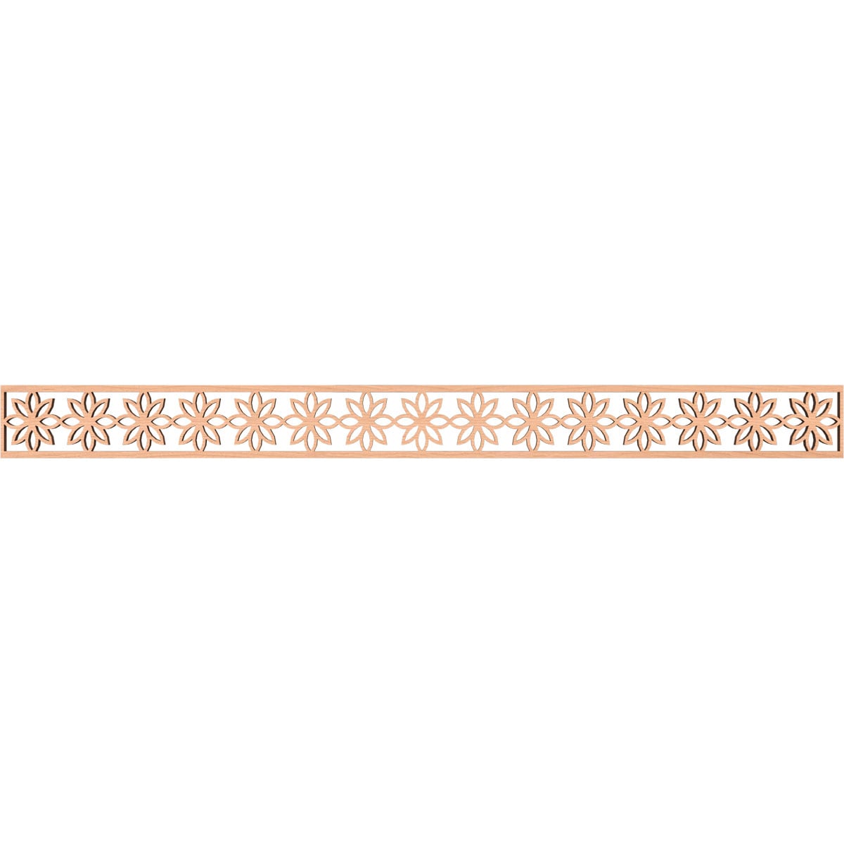 Ekena Millwork MLDB04X46DASAL Daisy Fretwork Flat Trim 4-in x 3.87-ft Alder Brown Unfinished 2155775 Pierced Wall Panel Moulding