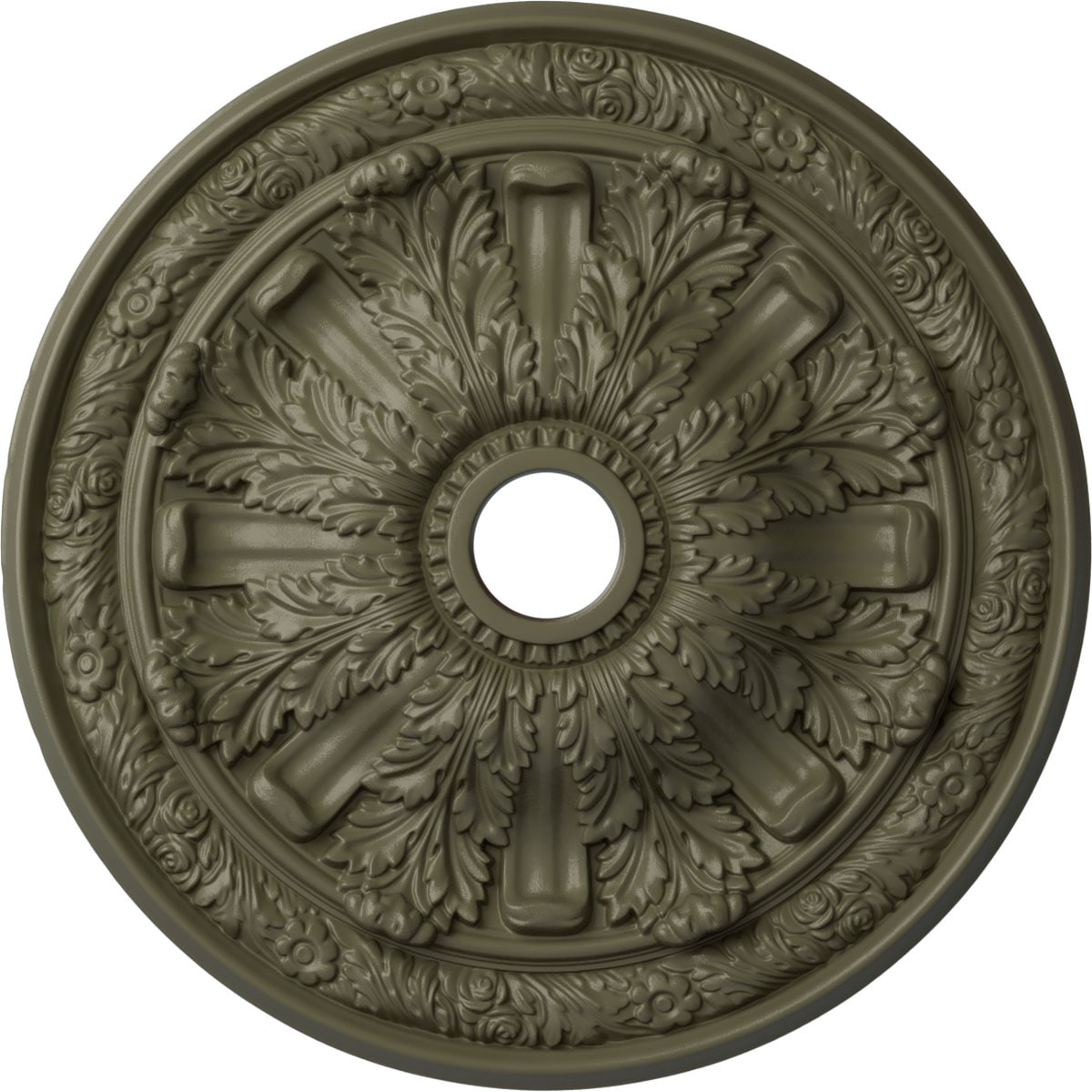 Ekena Millwork CM30FLSSF Flagstone 30-in W x 30-in L Painted Spartan Stone Polyurethane Whole Ceiling Medallion