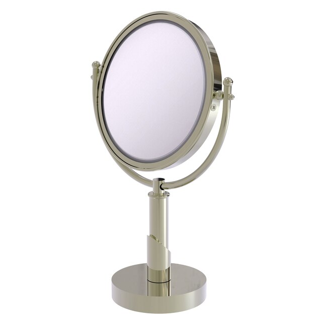 Allied Brass Soho 8-in x 15-in Polished Brass Double-Sided Magnifying Countertop Vanity Mirror Allied Brass Soho 8-in x 15-in Polished Brass Double-Sided Magnifying Countertop Vanity Mirror